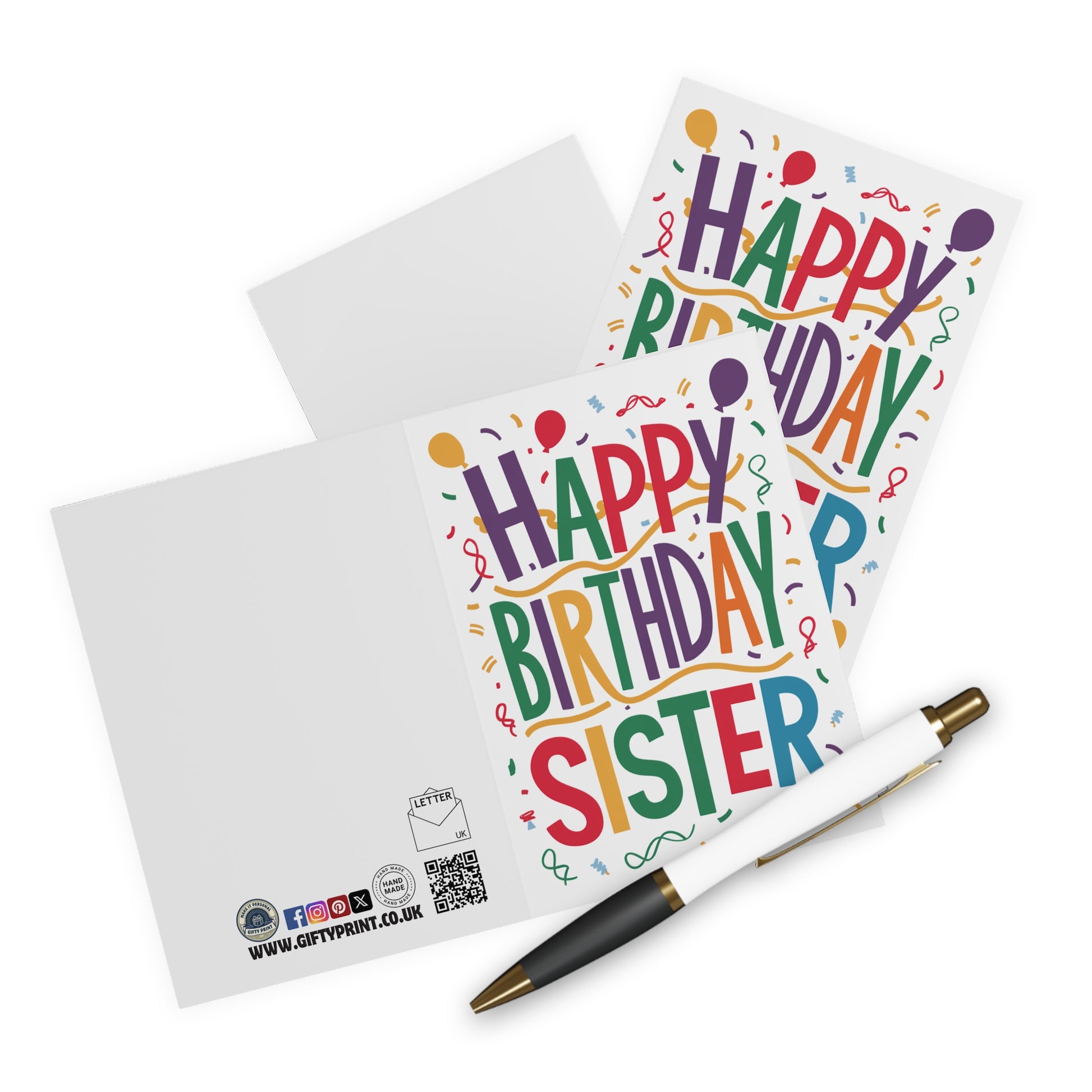 Context Happy Birthday Sister Multi colour Birthday Card