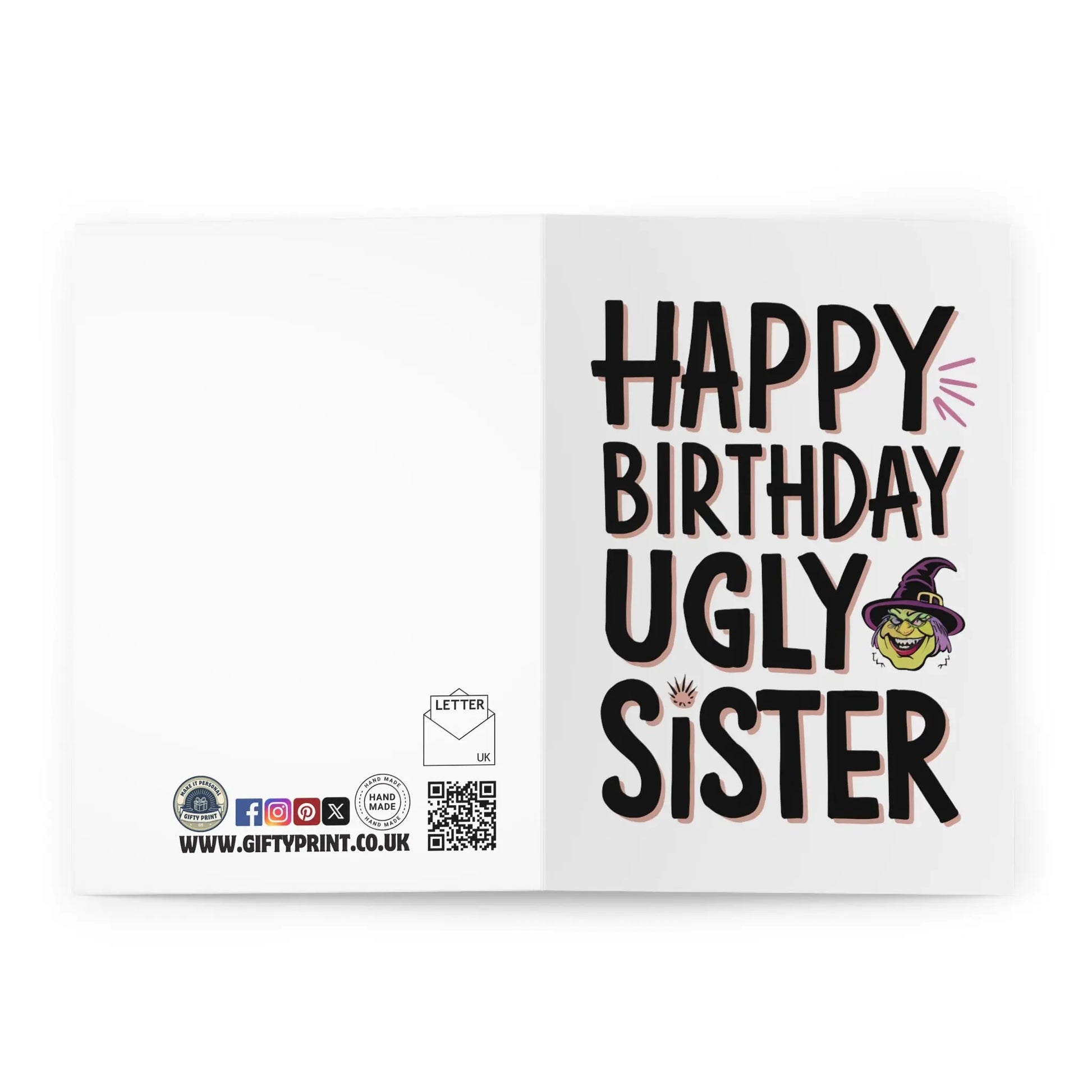 Open Happy Birthday Ugly Sister Birthday Card