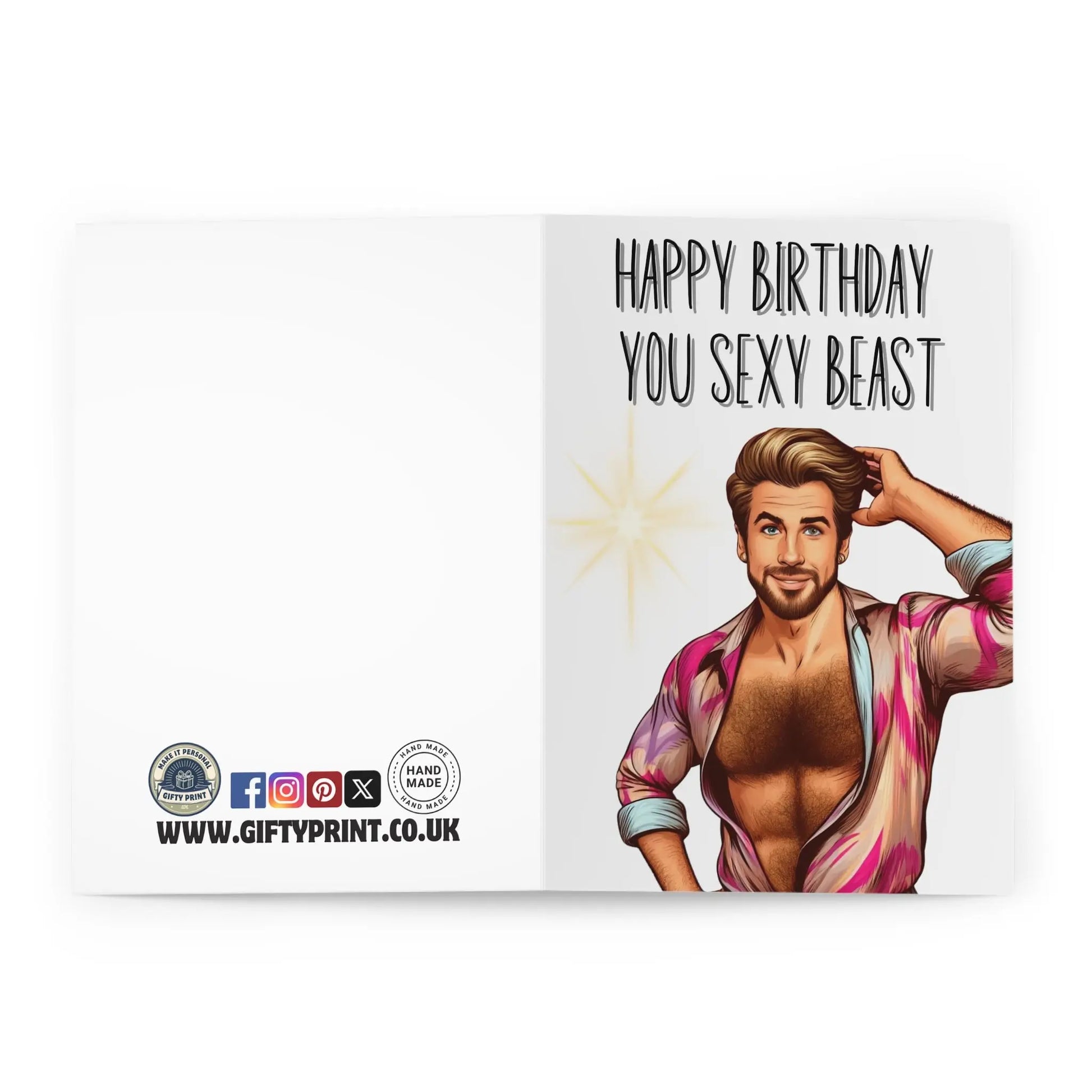 Open View Of Happy Birthday You Sexy Beast Birthday Card