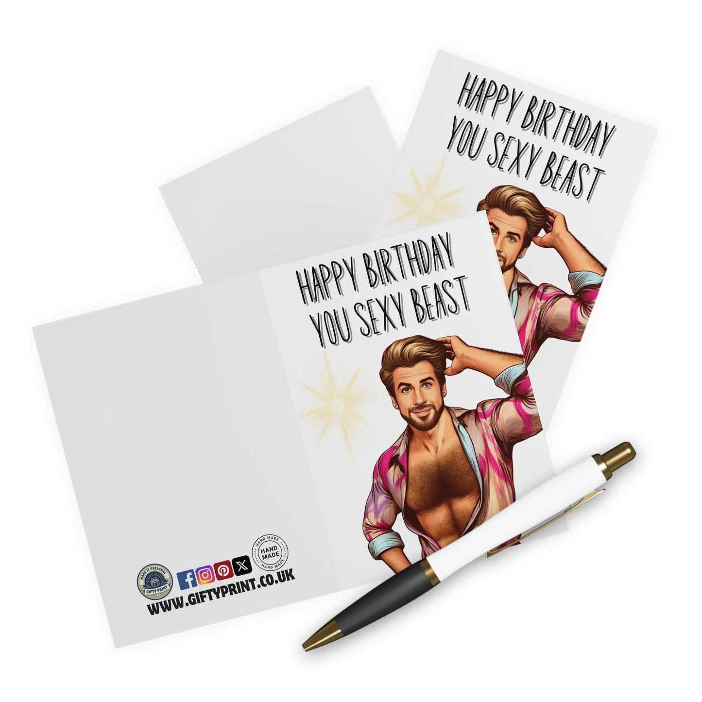 context view of Happy Birthday You Sexy Beast Birthday Card