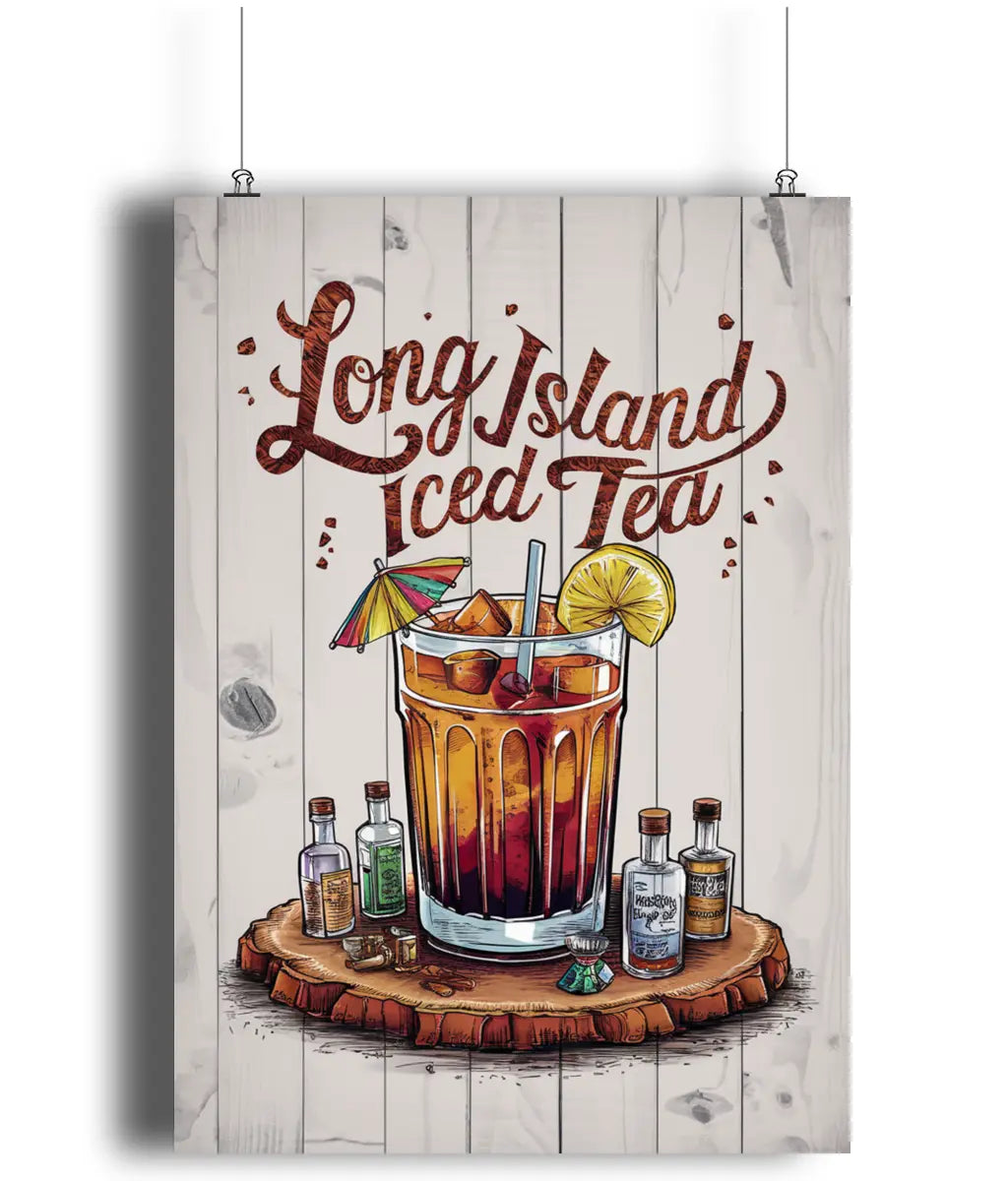 Home Bar Wall Art Print Long Island Ice Tea Cocktail