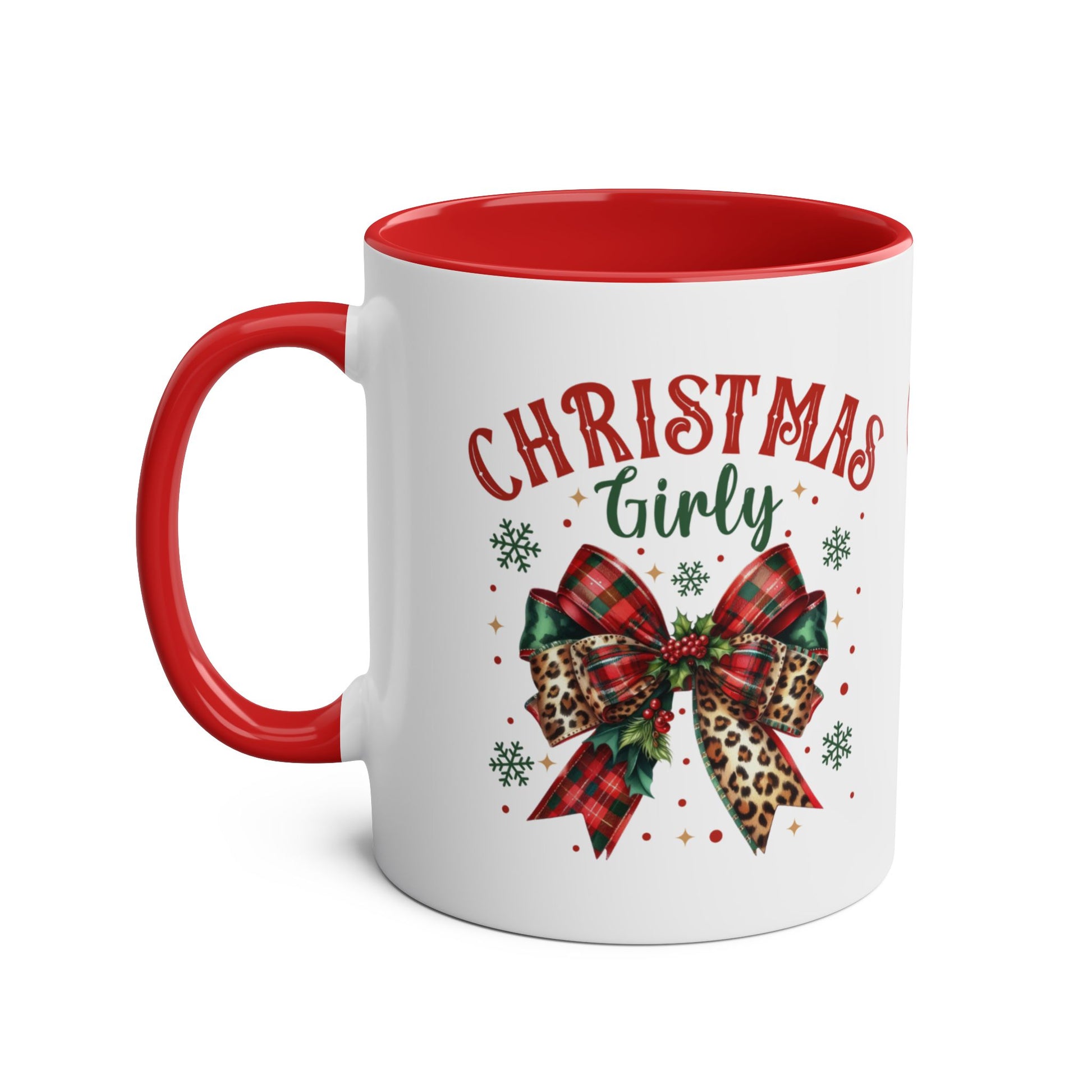 Red Christmas Girly Personalised Christmas Mug l