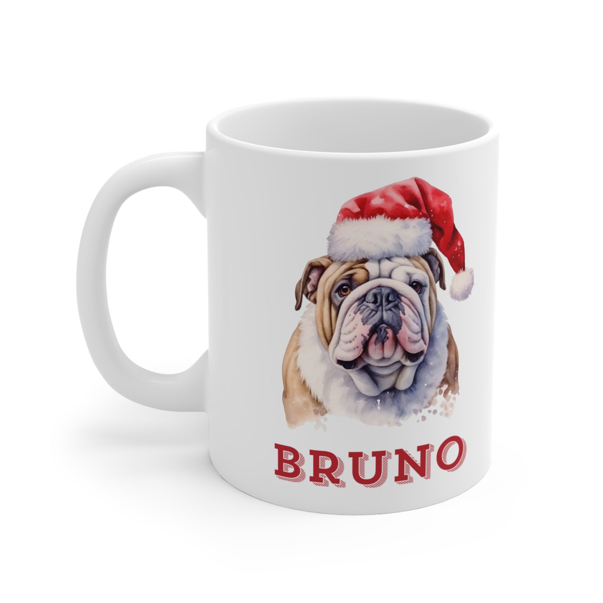 Left Personalised Dog Lovers Bulldog Christmas Gift Mug