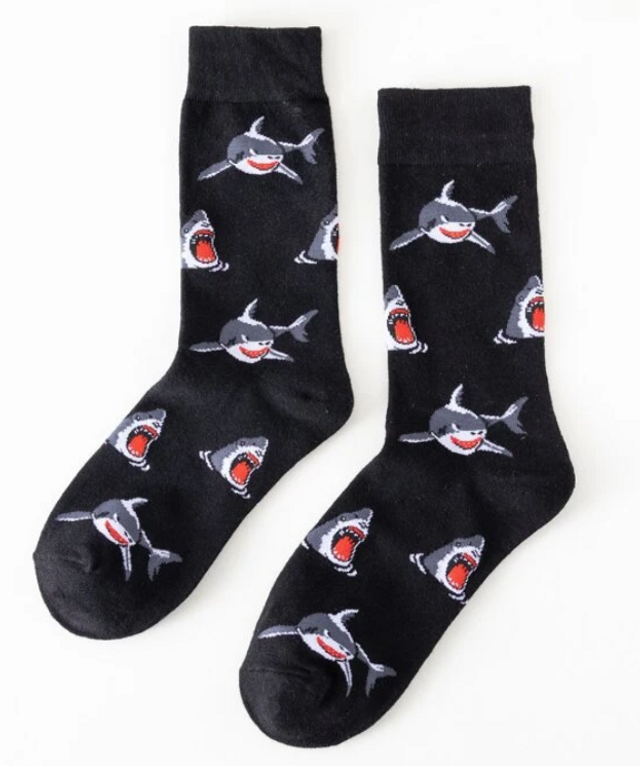 Unisex Black Sharks Socks Novelty Gift Socks