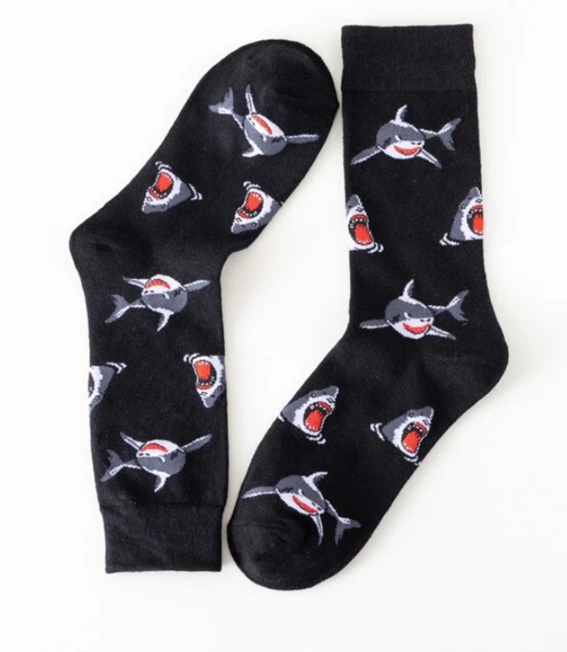 Unisex Black Sharks Socks Novelty Gift Socks