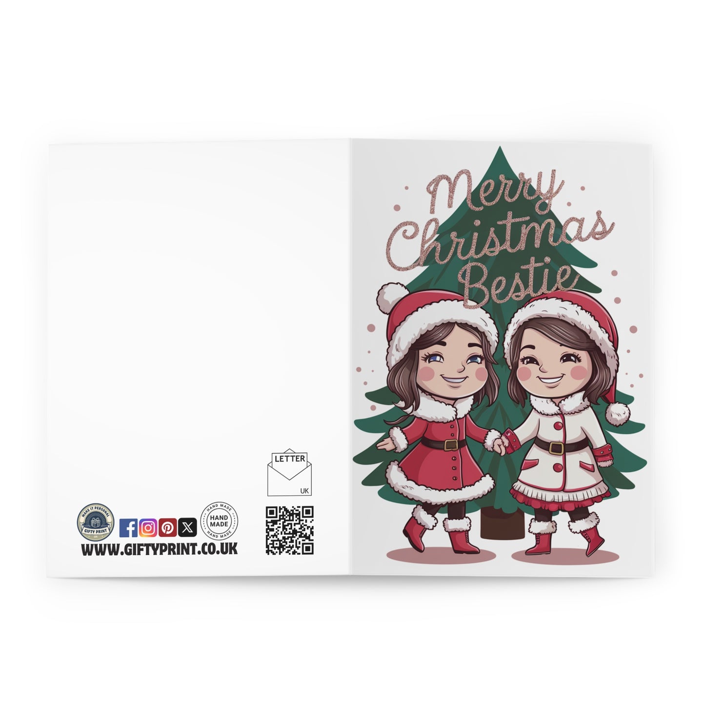 Open Merry Christmas Bestie Best Friends Christmas Card