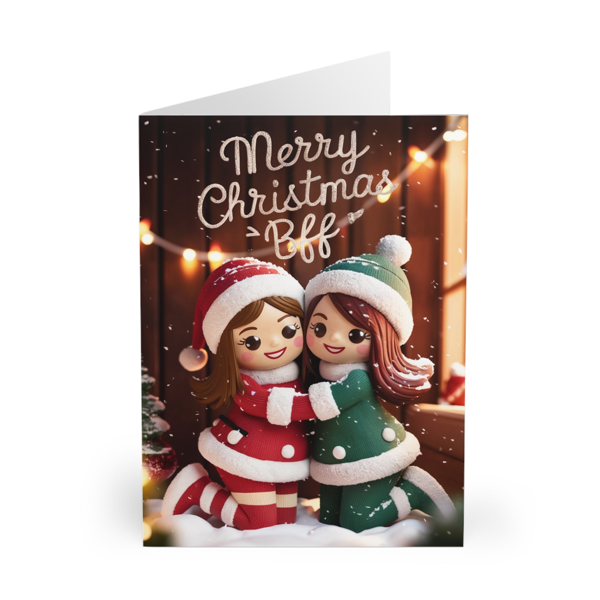 Merry Christmas Bestie Best Friends Christmas Card front