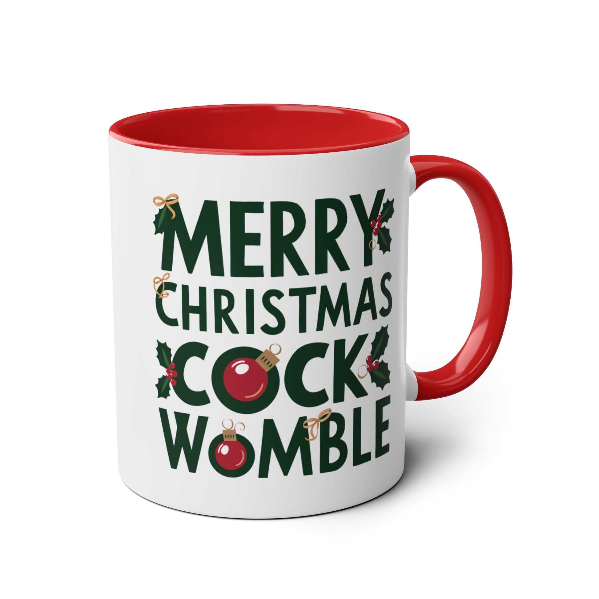 Right Merry Christmas Cock Womble Funny Rude Christmas Mug 
