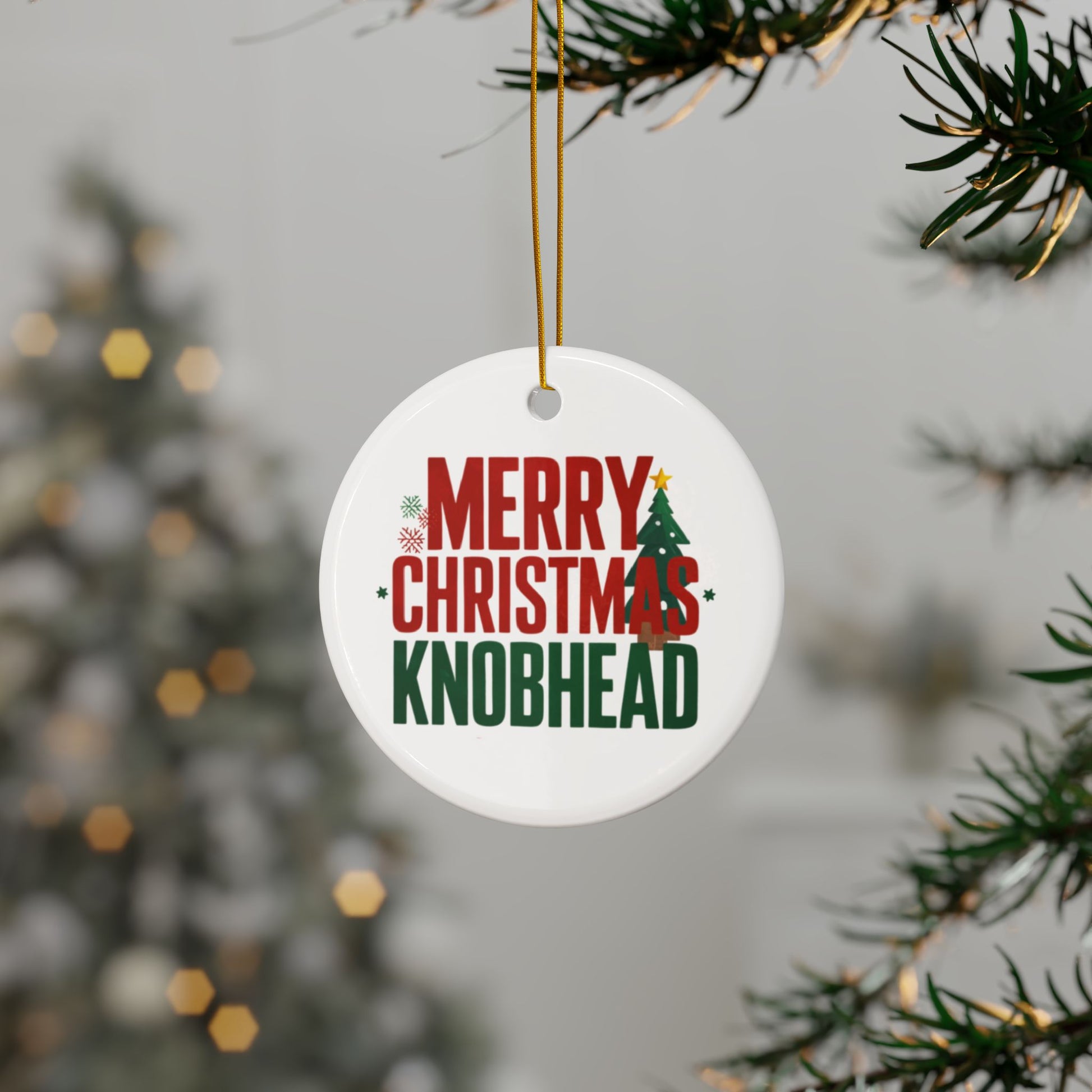 tree Merry Christmas Knobhead Rude Christmas Tree Bauble