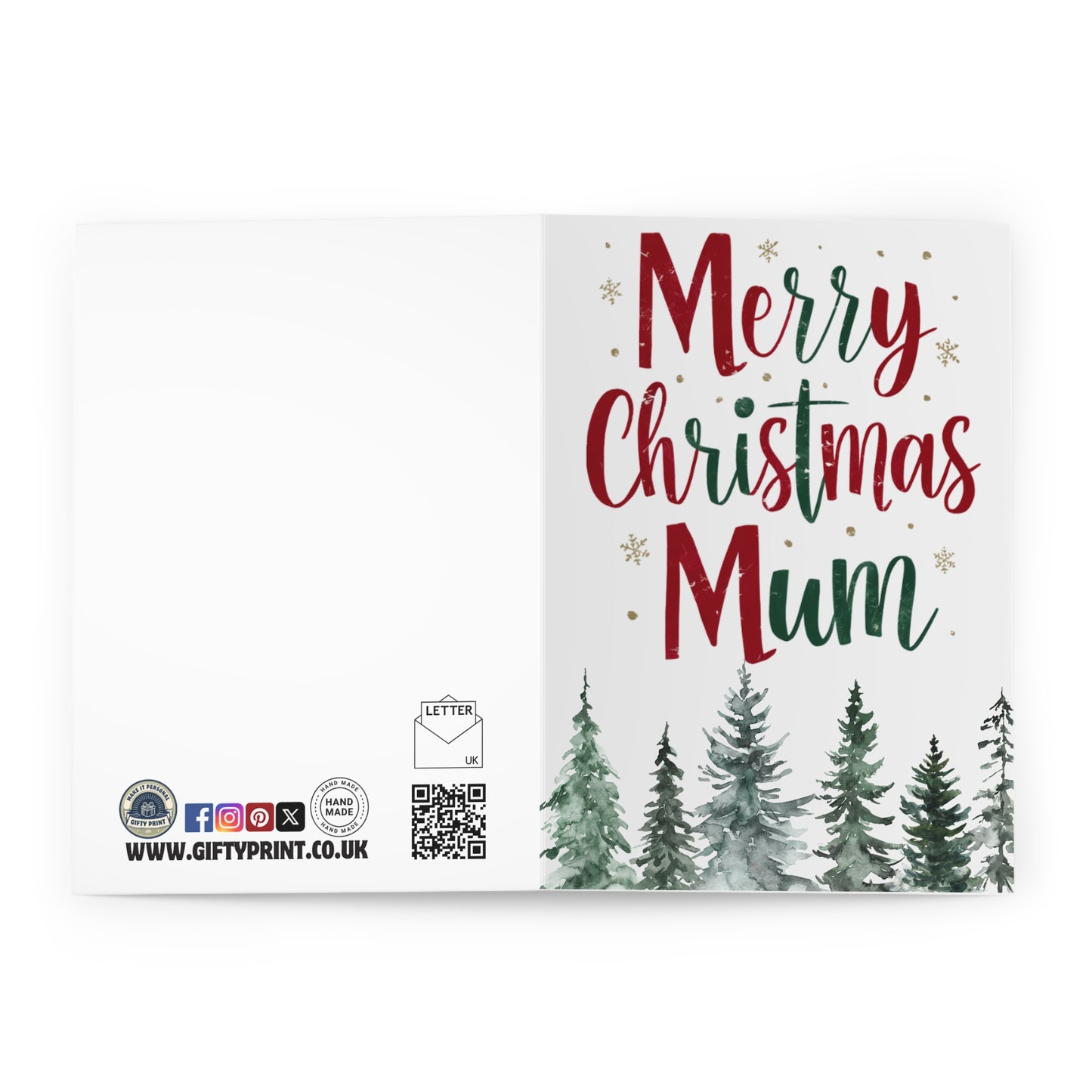 Open Merry Christmas Mum Christmas Trees Card