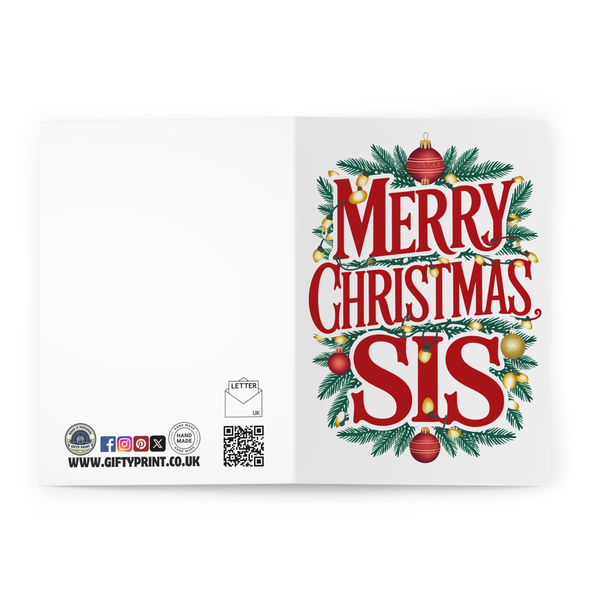 Open Merry Christmas Sis Sister Christmas Card 