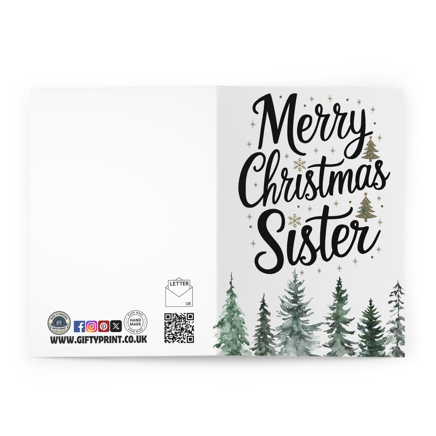 Open Merry Christmas Sister Christmas Card 