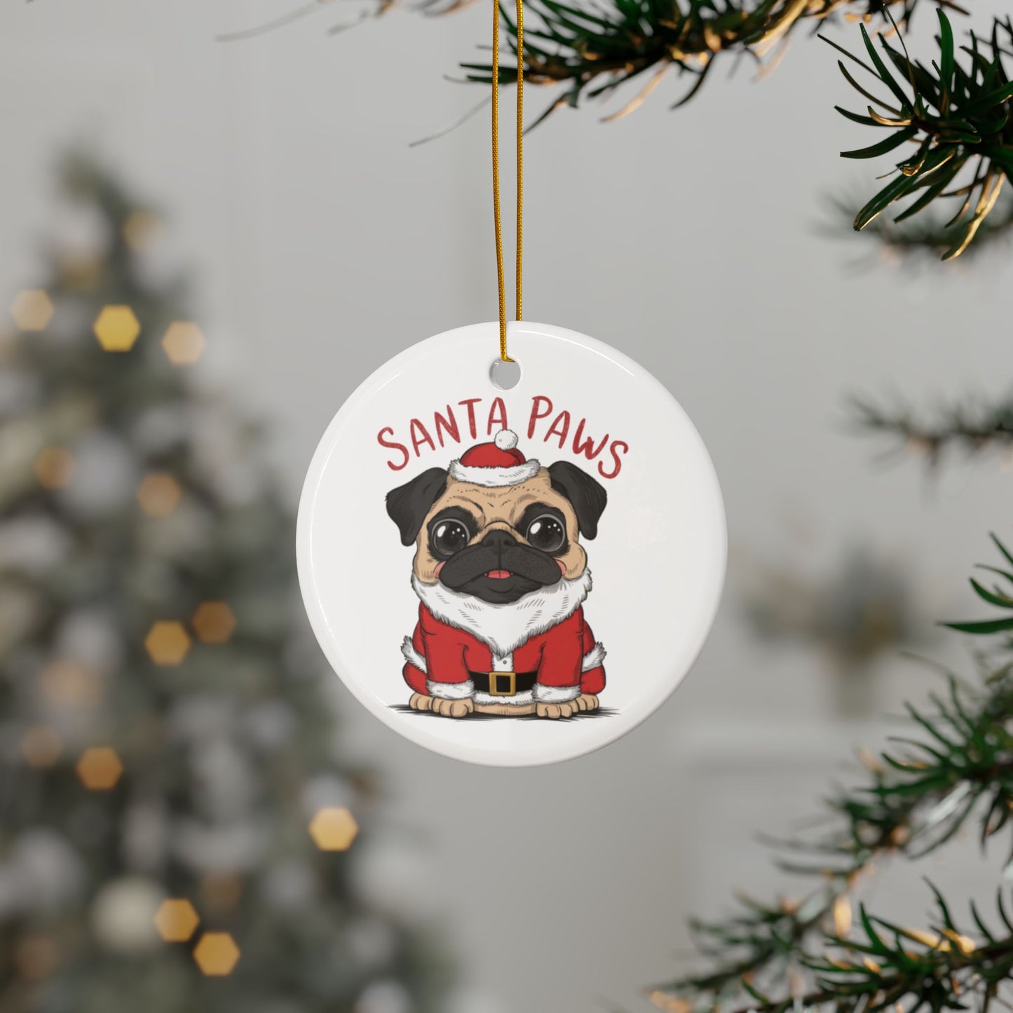 Tree Merry Pugmass Pug Dog Christmas Tree Bauble