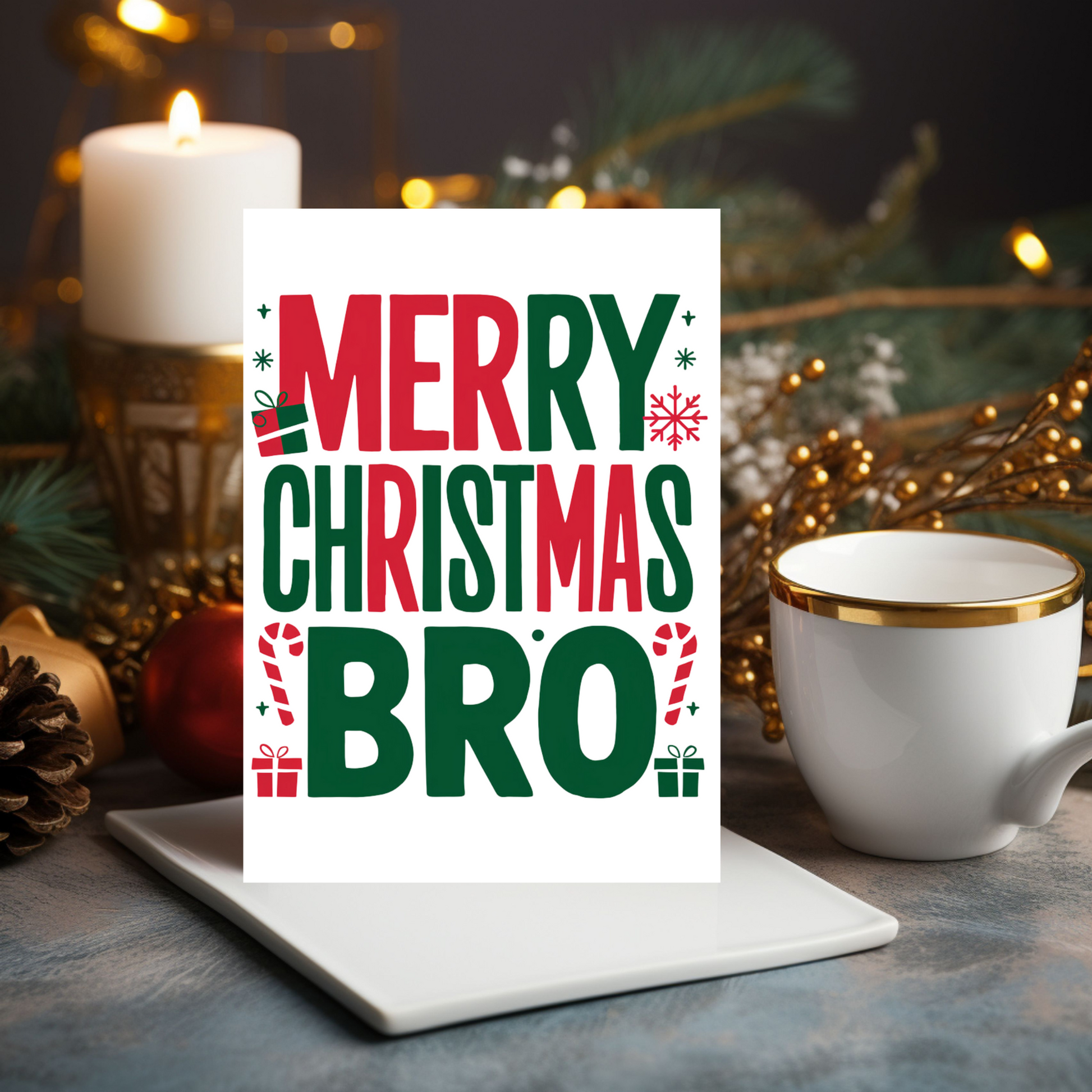 Merry Christmas Bro Brothers Christmas Card