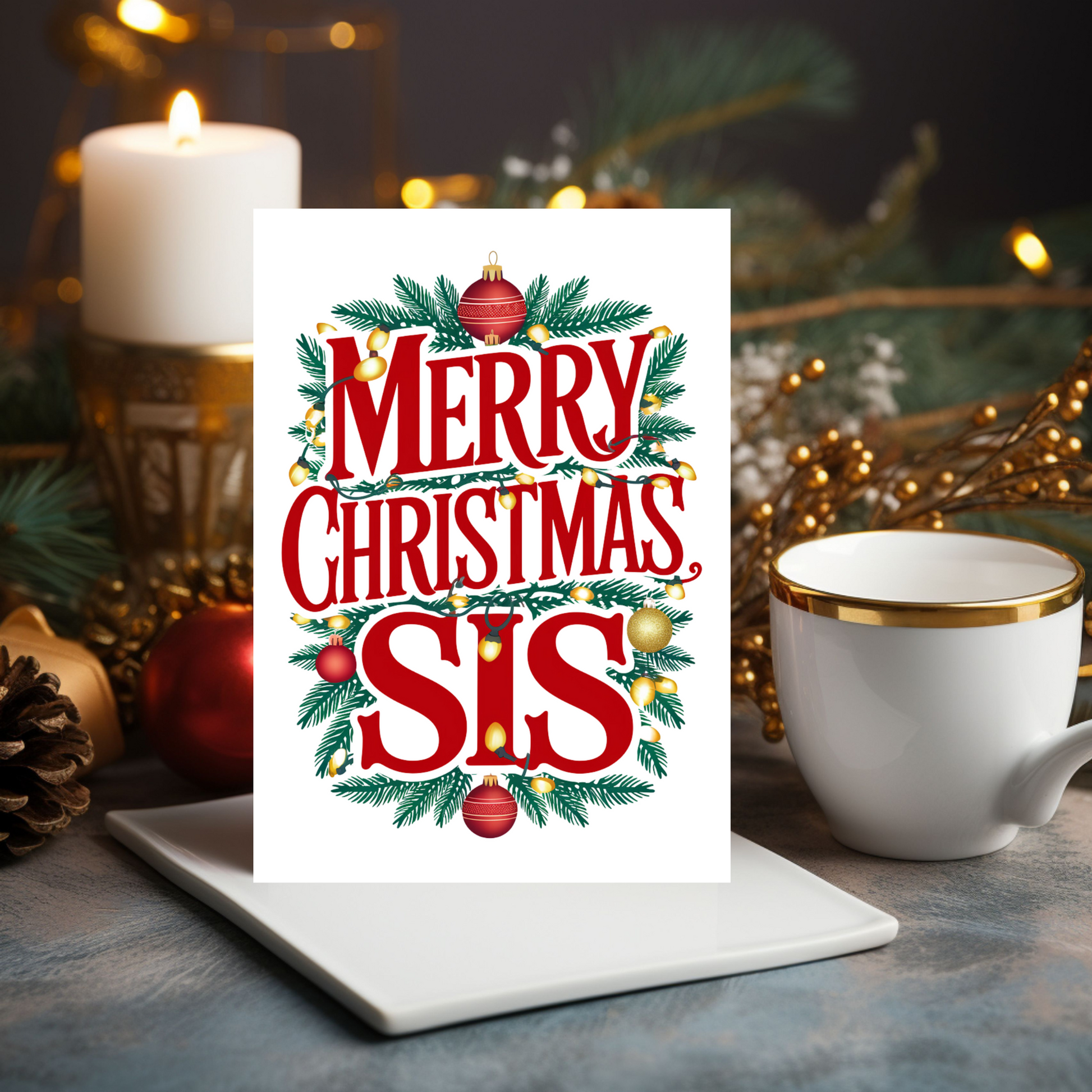 Merry Christmas Sis Sister Christmas Card