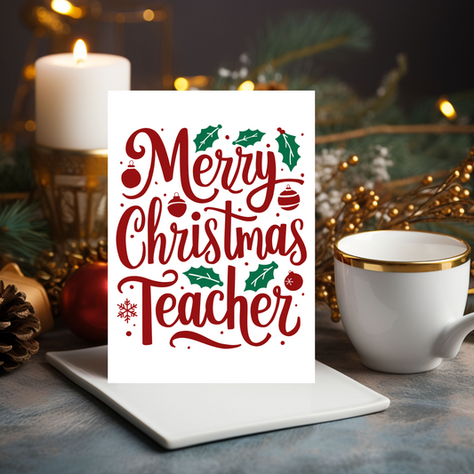 Merry Christmas Teacher Christmas Card