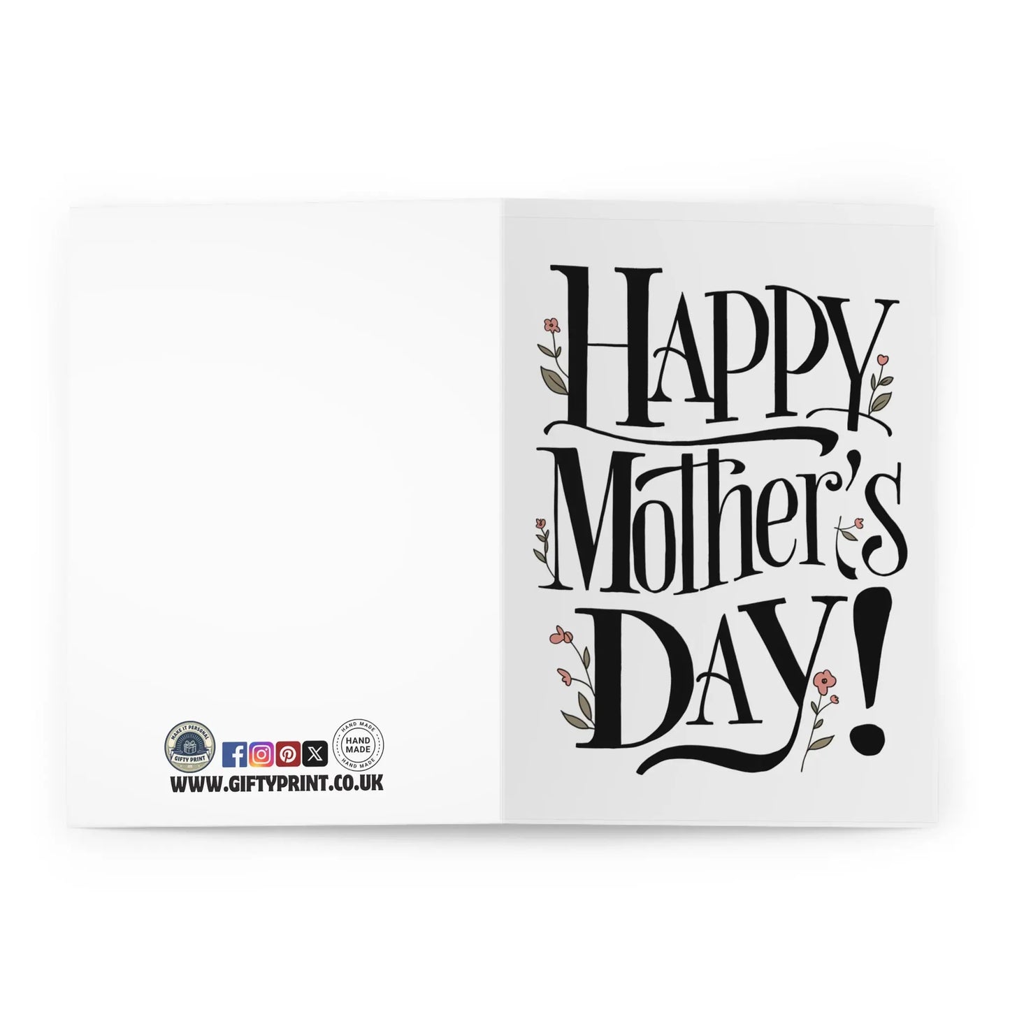 open view of Mothers Day Card Happy Mothers Day Flower Text