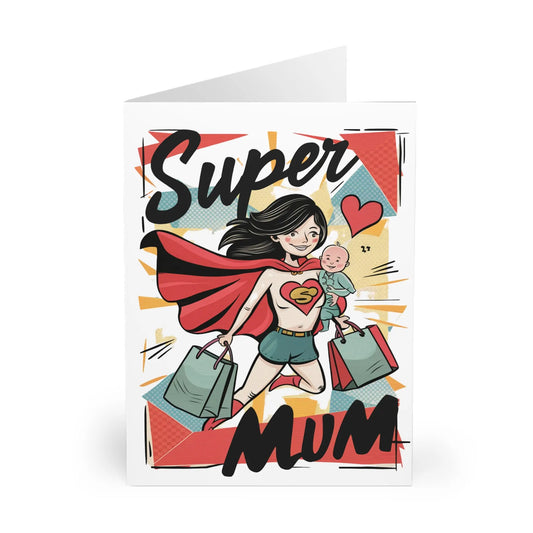 front of Mothers Day Cards Super Hero Mum Design