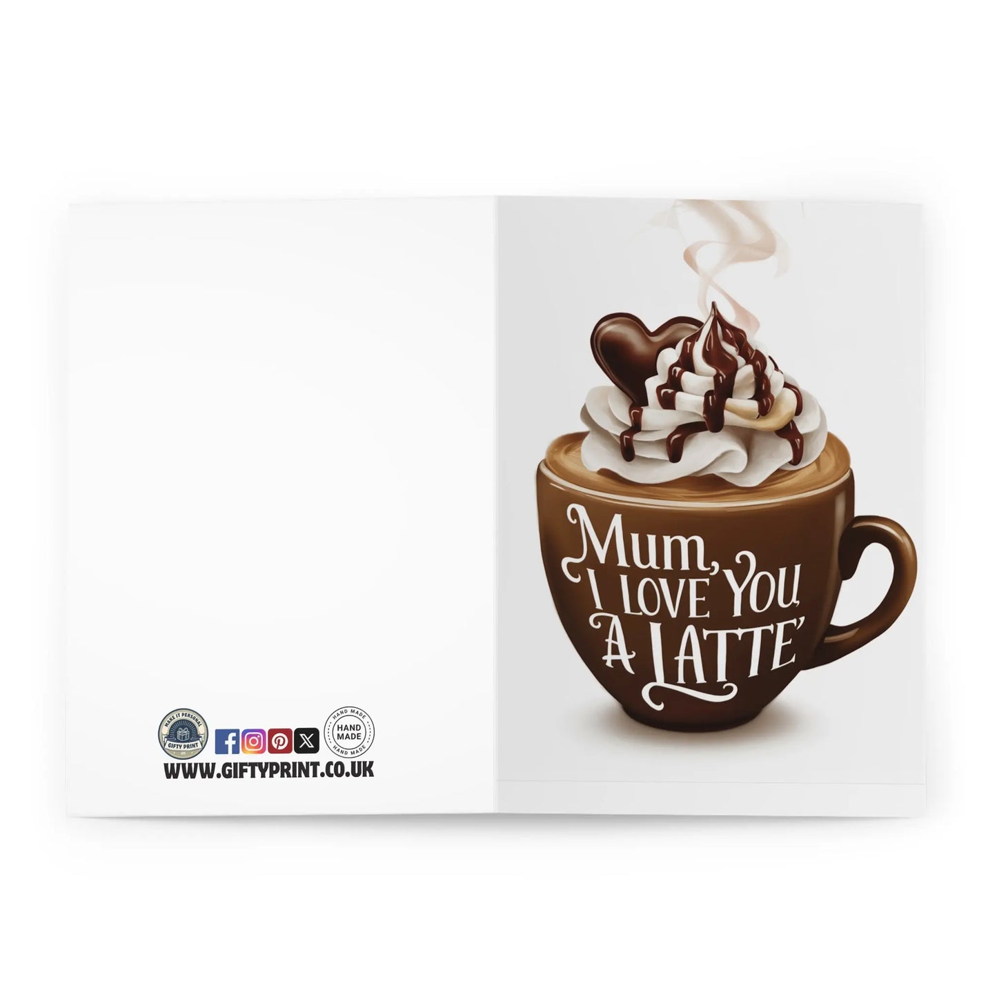 open view of Mothers Day Card Mum I Love You A Latte