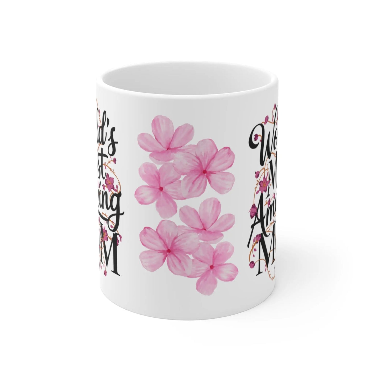 Mothers Day Mug Floral Words World's Most Amazing Mum - Gifty Print