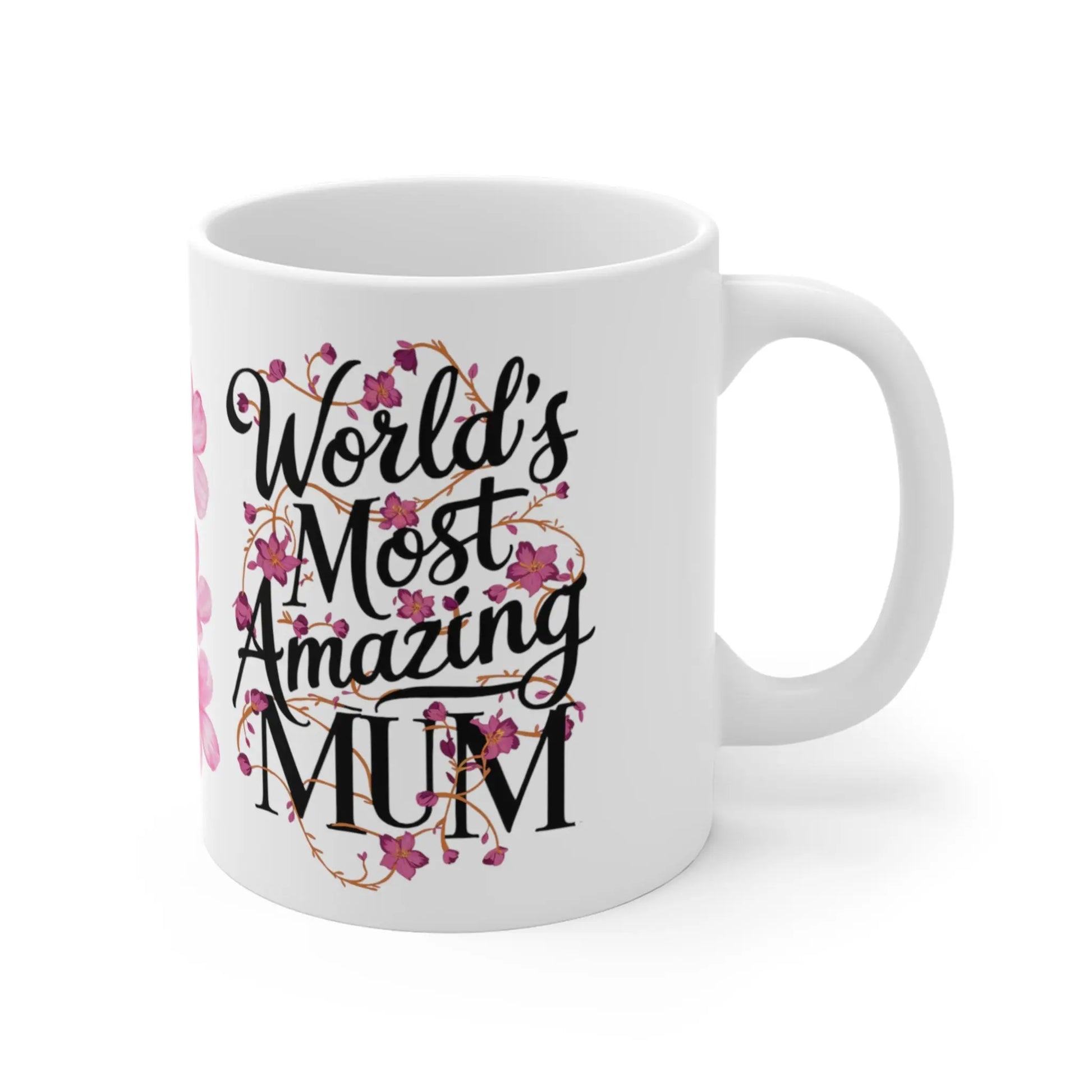 Mothers Day Mug Floral Words World's Most Amazing Mum - Gifty Print