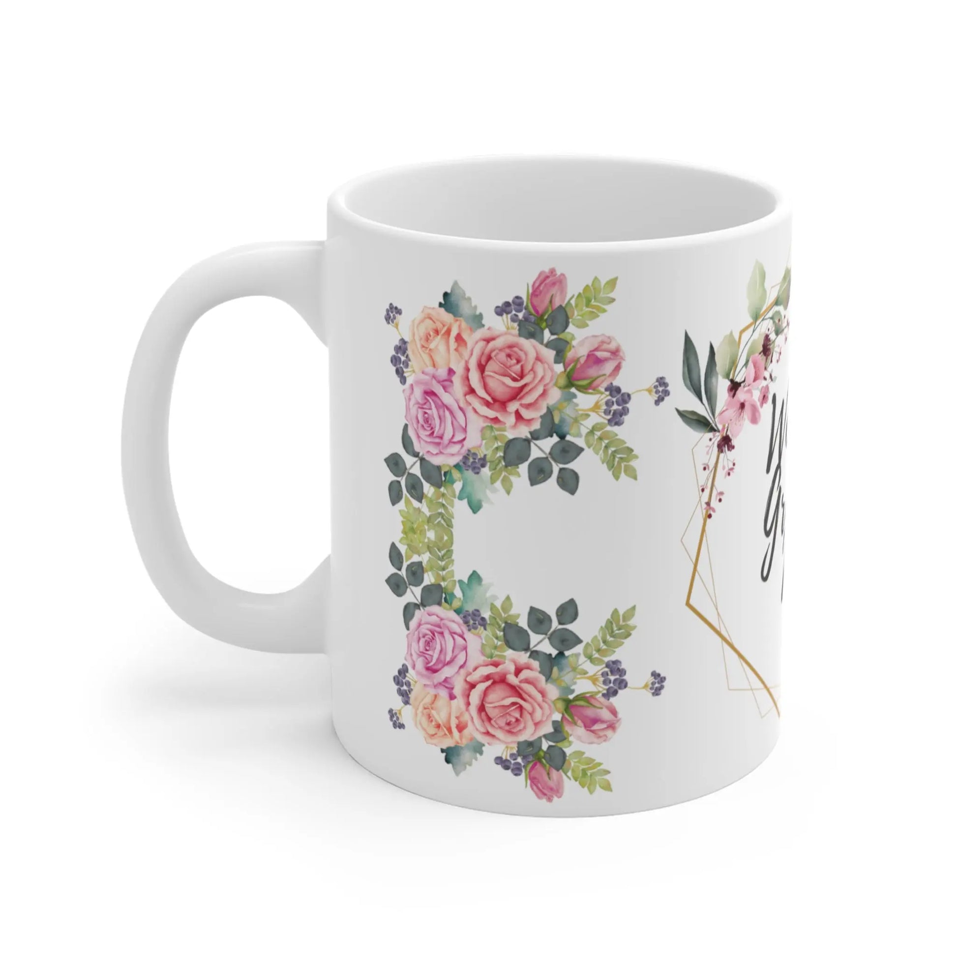 left side Mothers Day Mug Floral World Greatest Mum