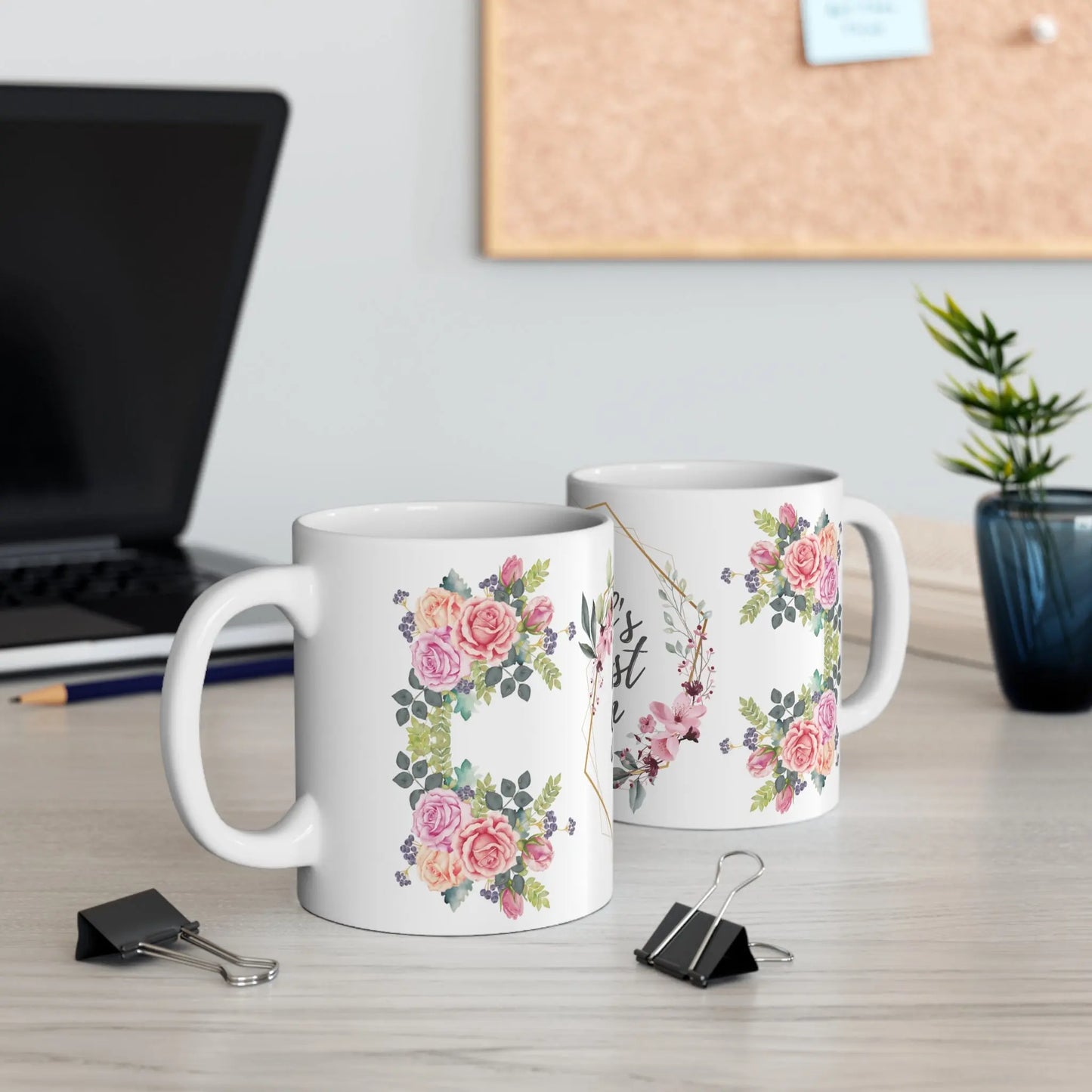 sides view of Mothers Day Mug Floral World Greatest Mum