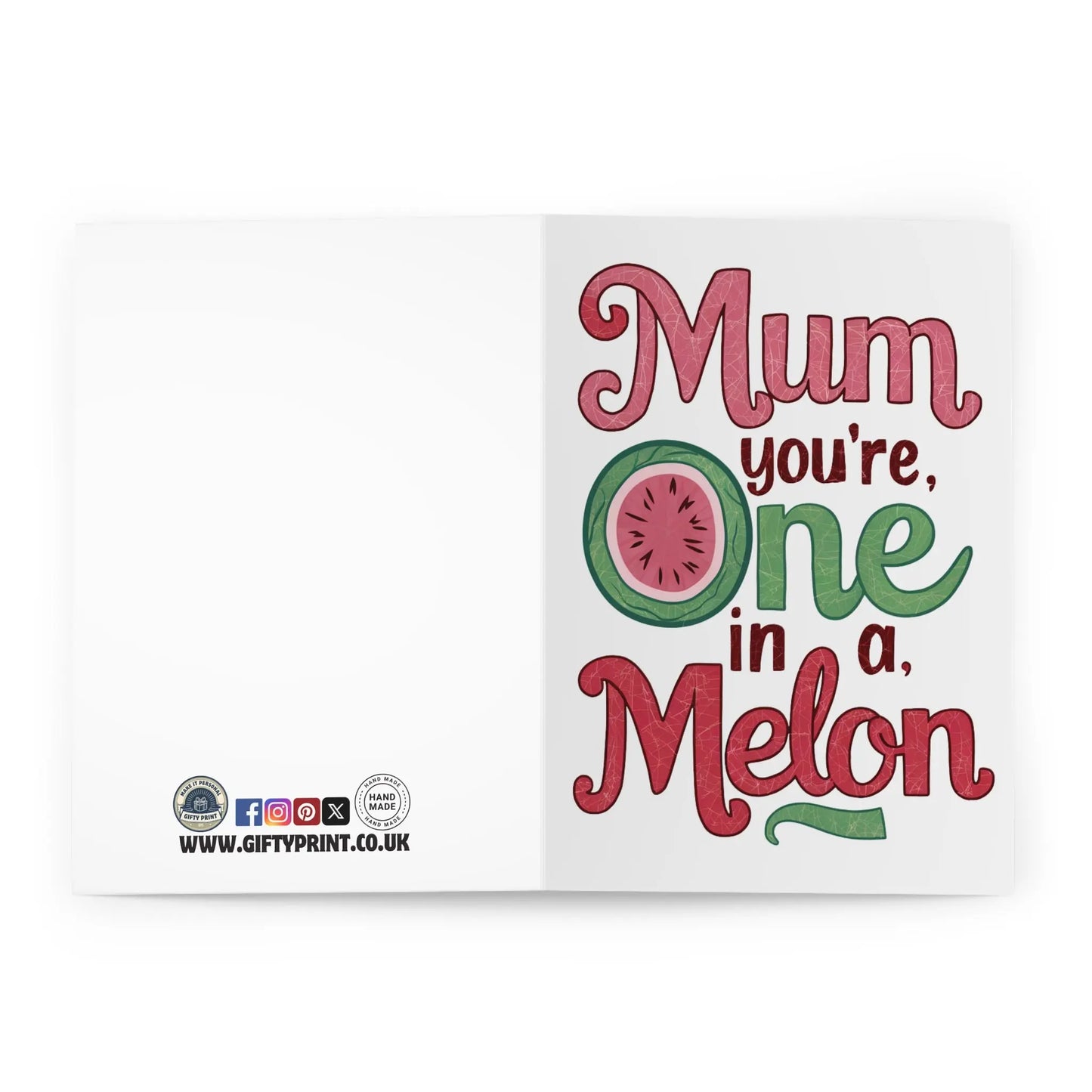 open view of Mothers Day Card Mum You're One In A Melon