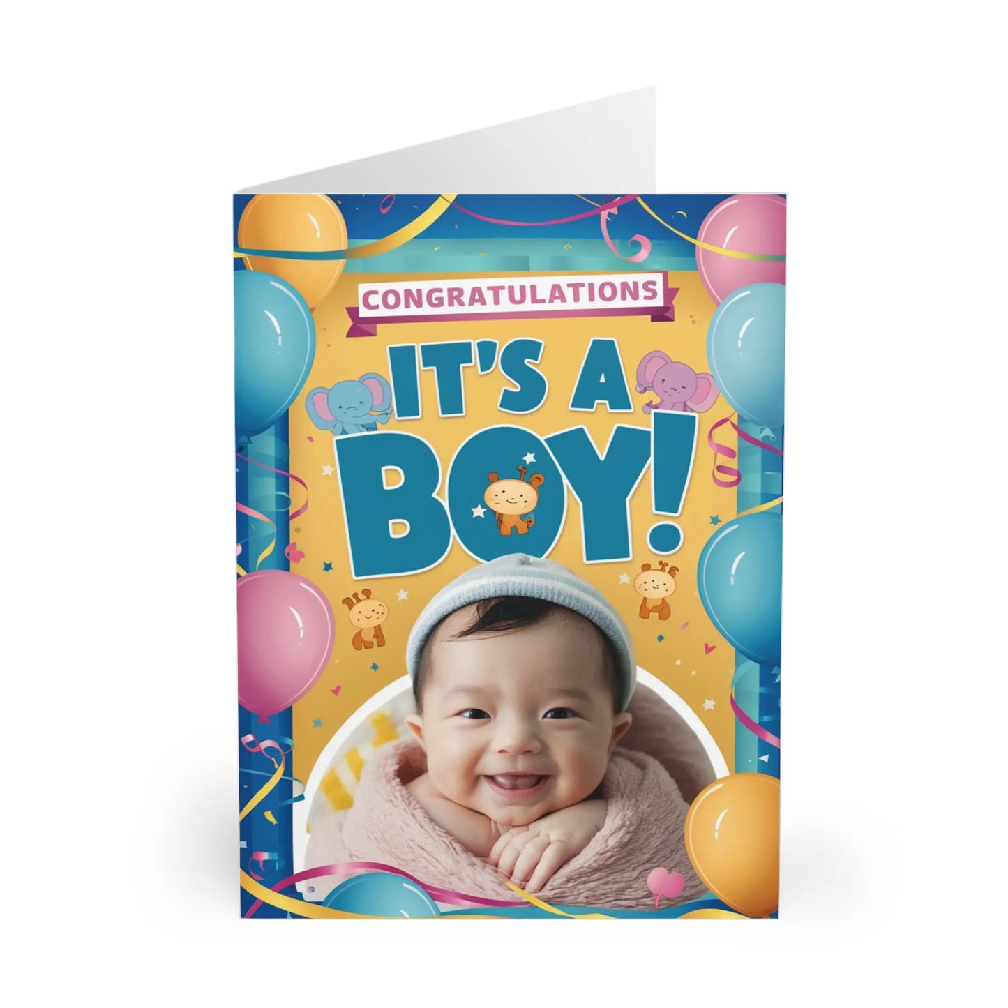 front of New Baby Boy Card Congratulations It's A Boy