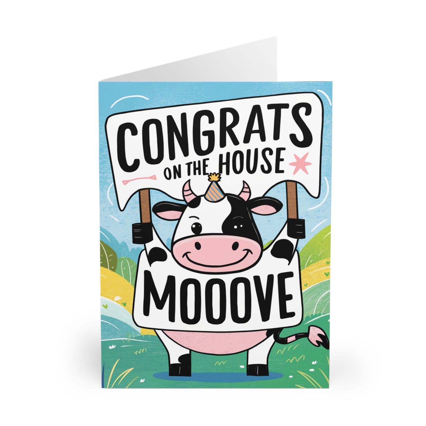 front New Home Card Congrats On The Mooove Cow