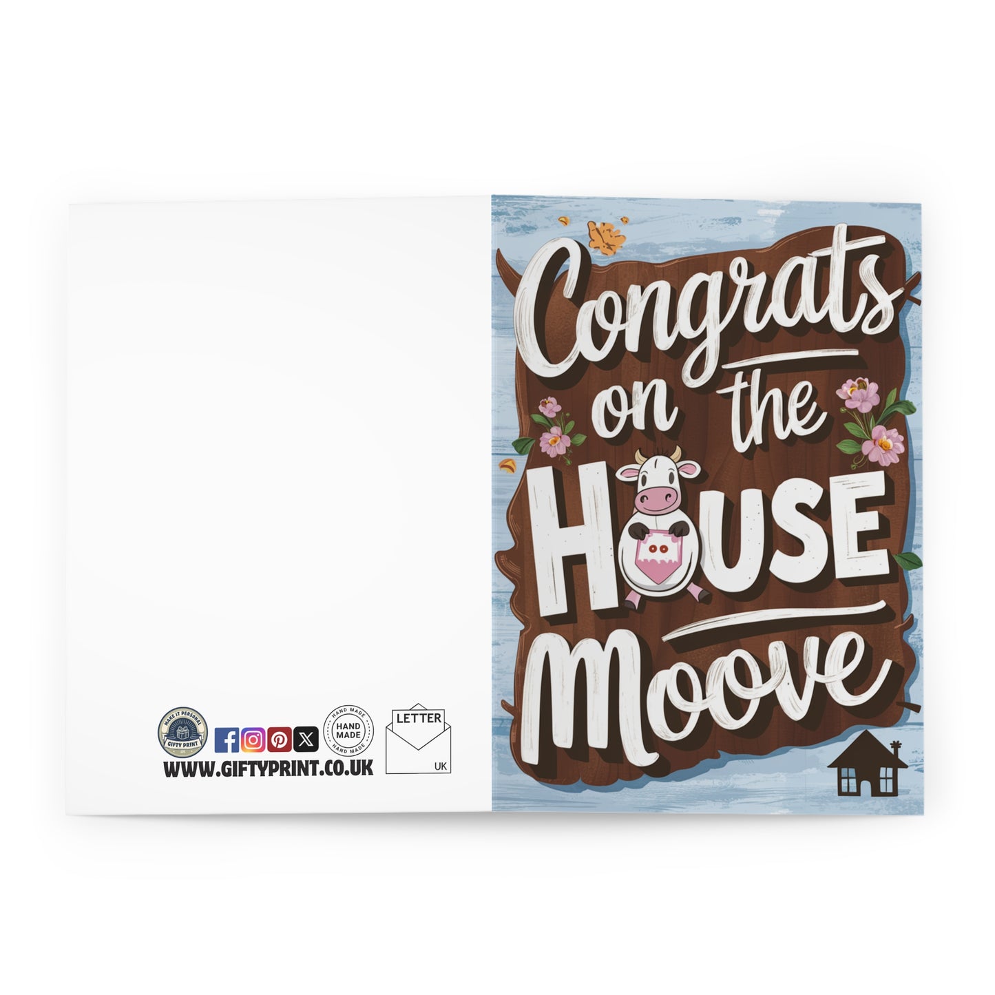 open New Home Card Cow Congrats On The House Moove