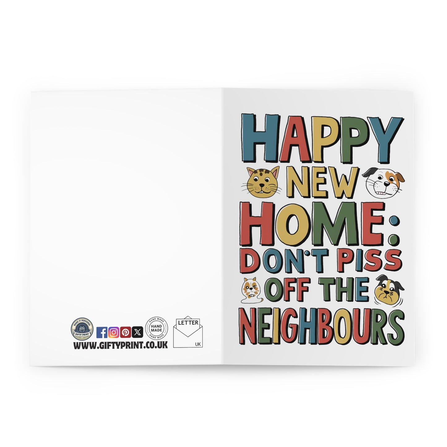 open New Home Card Don't Piss Off The Neighbours