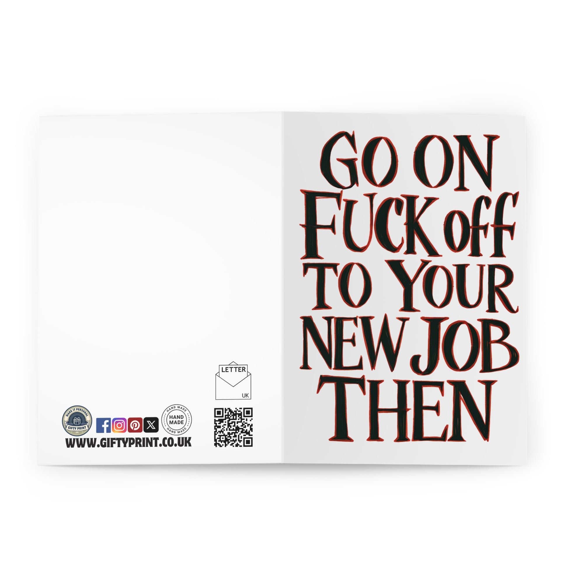 Open New Job Card Go On Fuck Off To Your New Job Then