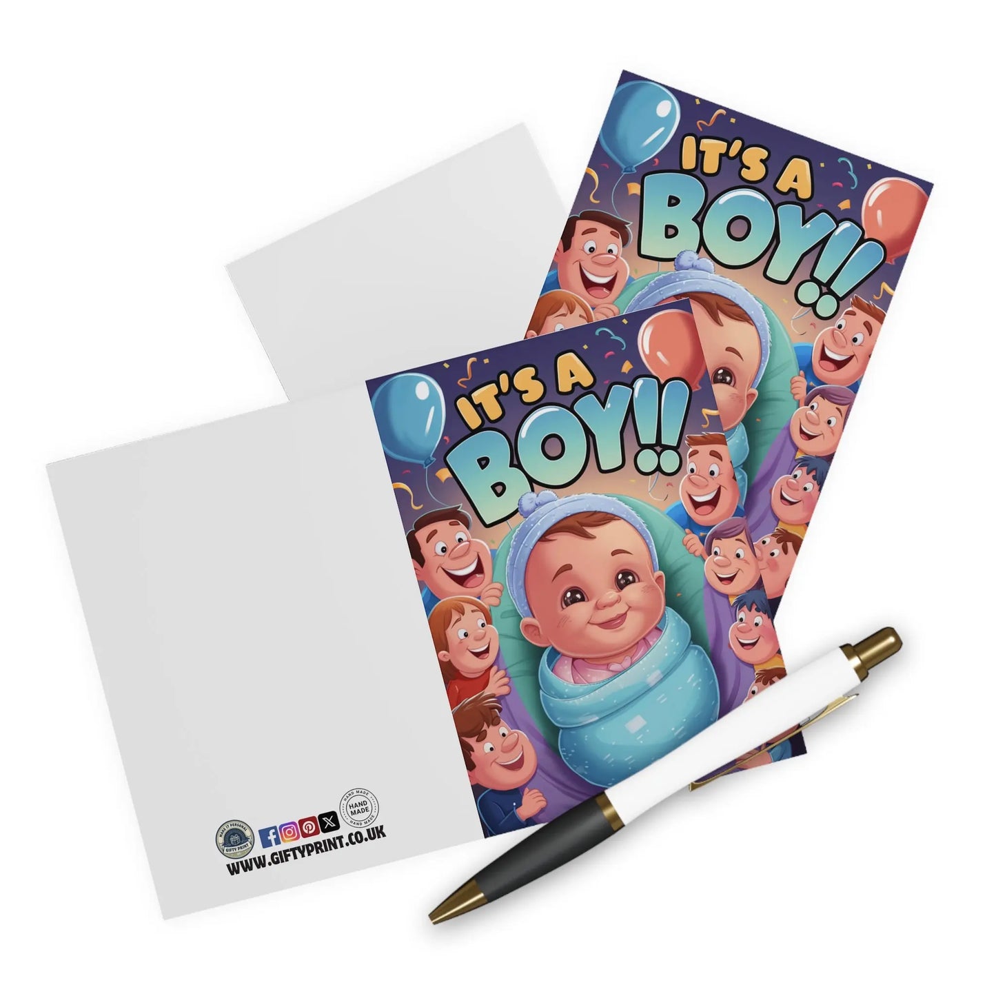 context view of New Baby Boy Cards It's A Boy Funny Cartoon Baby