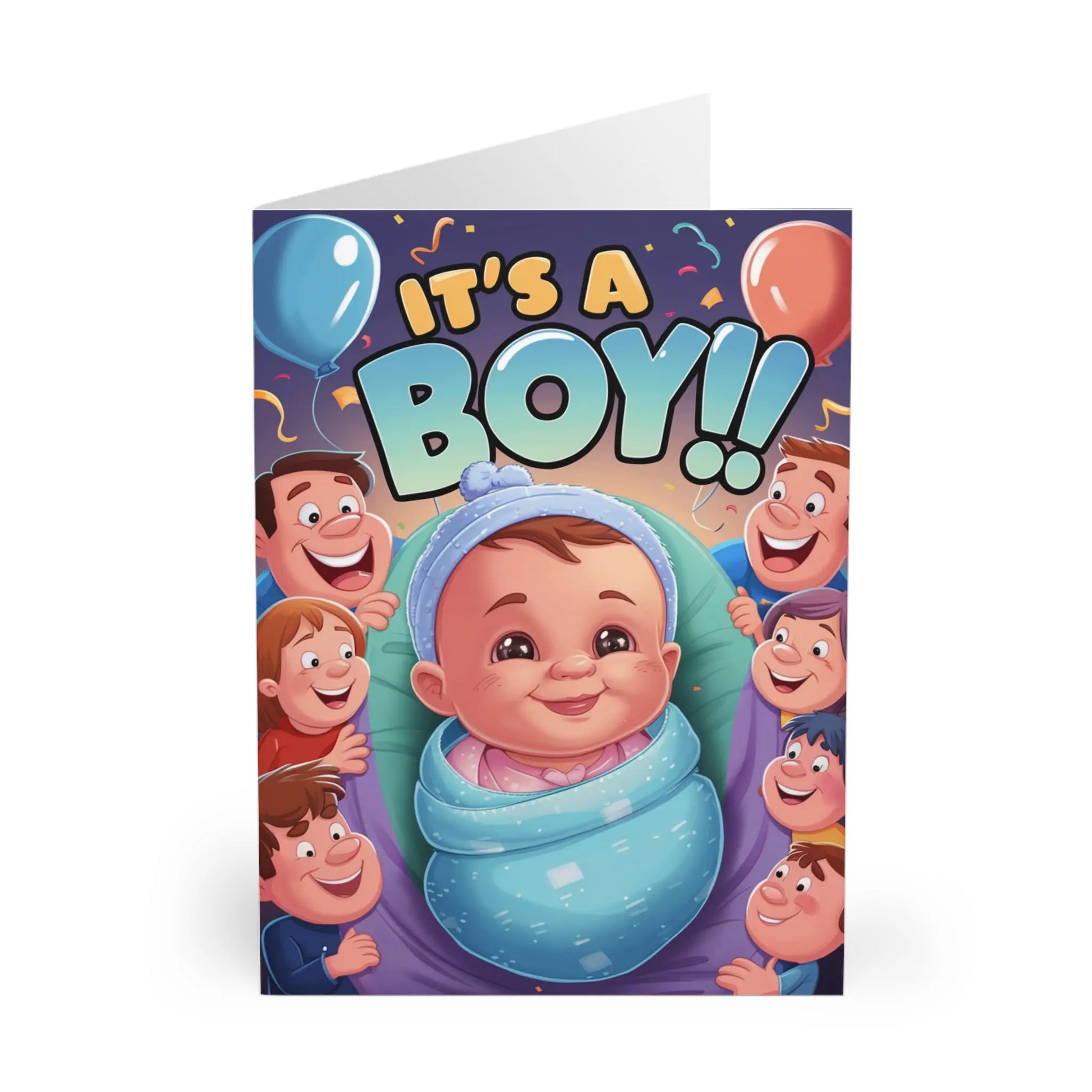 close up of New Baby Boy Cards It's A Boy Funny Cartoon Baby