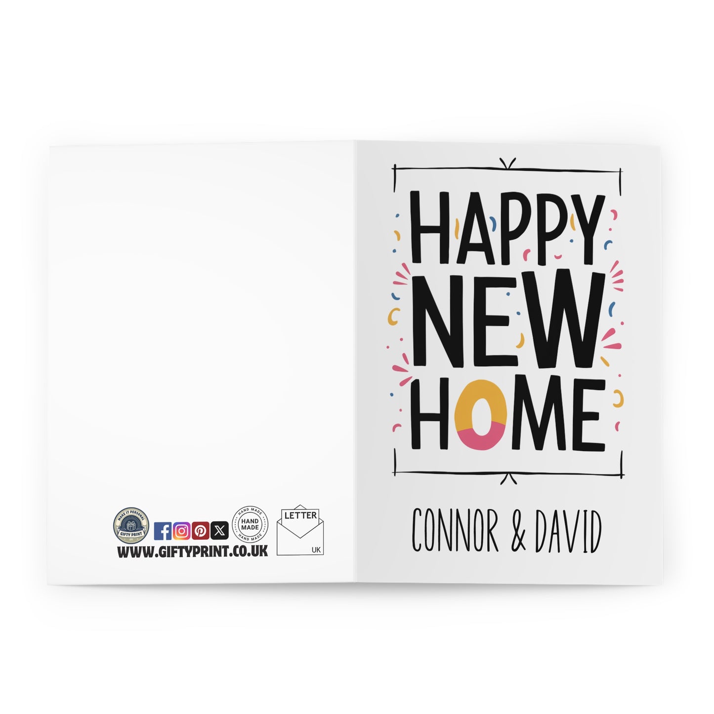 open Personalised New Home Card Happy New Home