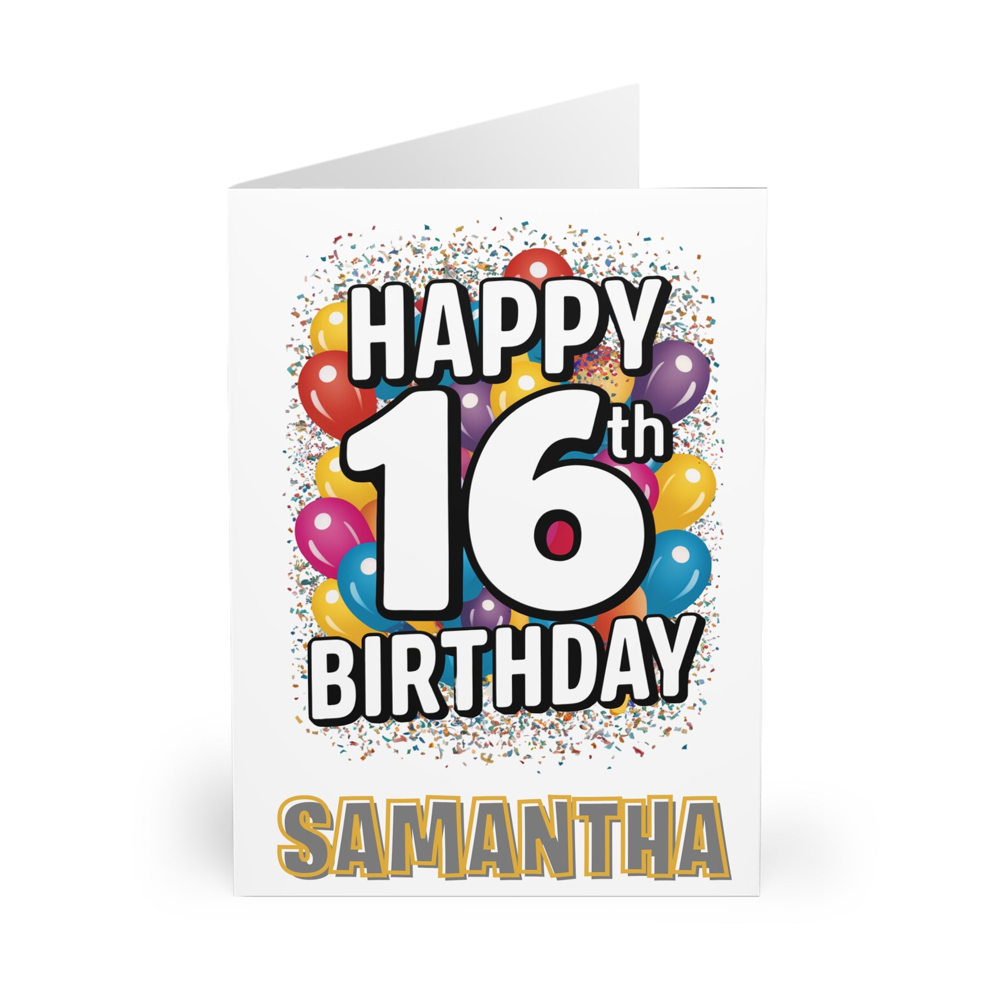 Front Personalised 16th Birthday Card Happy 16th Birthday