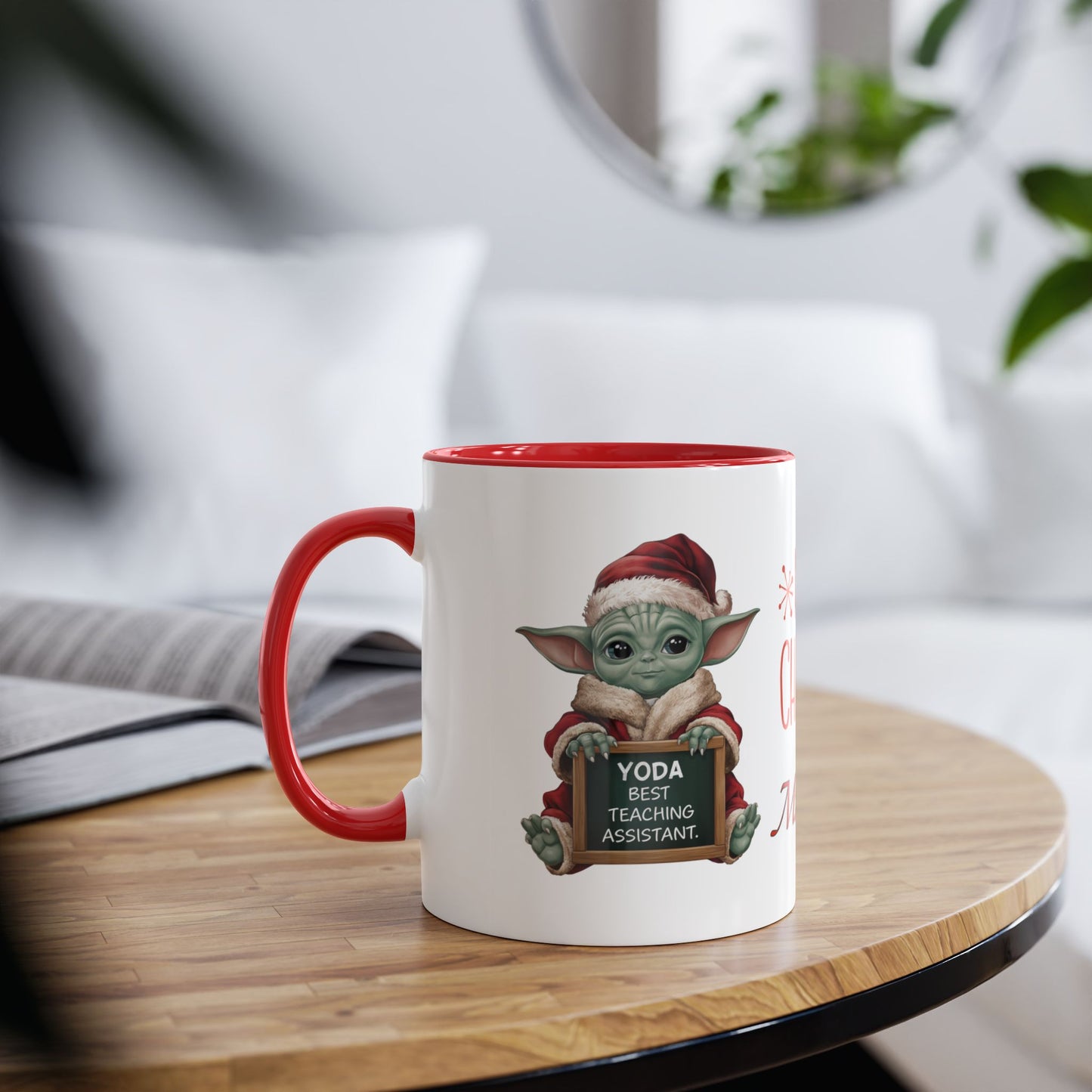 context Personalised Baby Yoda Best TA Christmas Mug