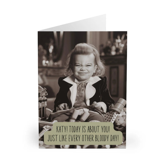 close up view of Personalised Birthday Card Today Is All About You! Just Like Everyday