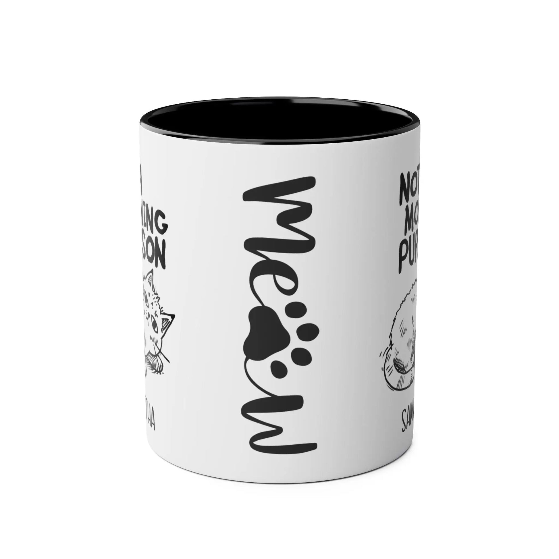 Front Personalised Cat Mug I'm Not A Morning Purrson