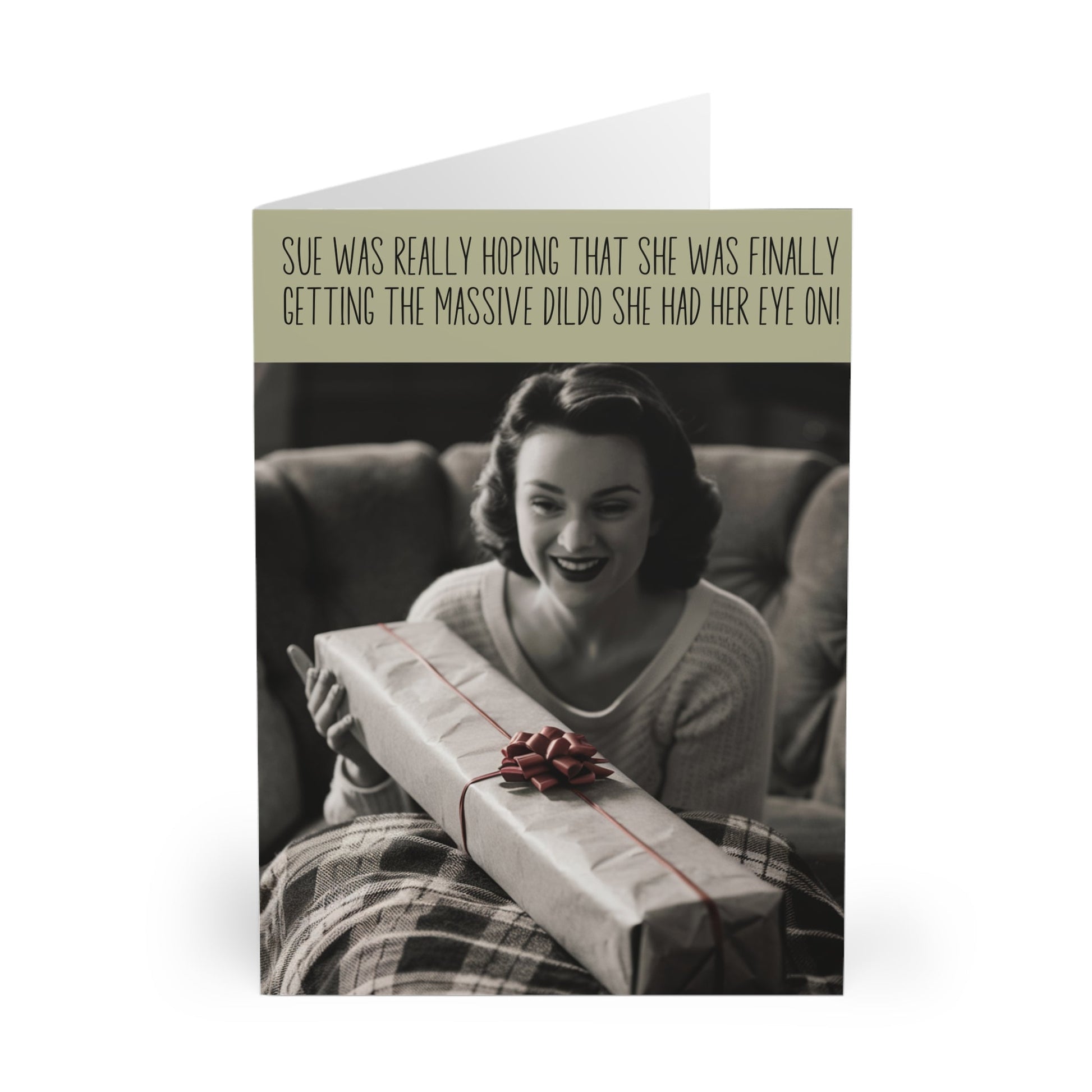 Personalised Christmas Card She Was Hoping It Was A Massive Dildo Gifty Print