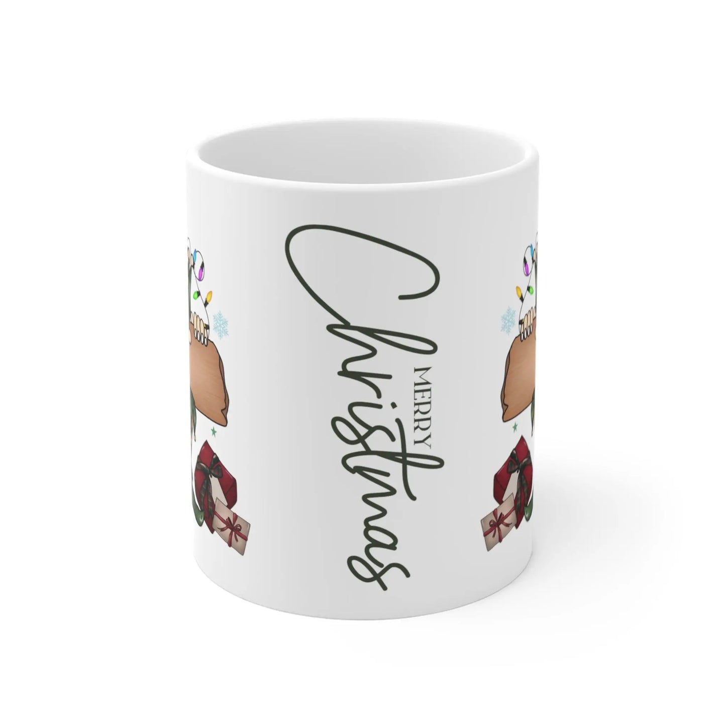 front Personalised Christmas Mug Elf Sign Mug