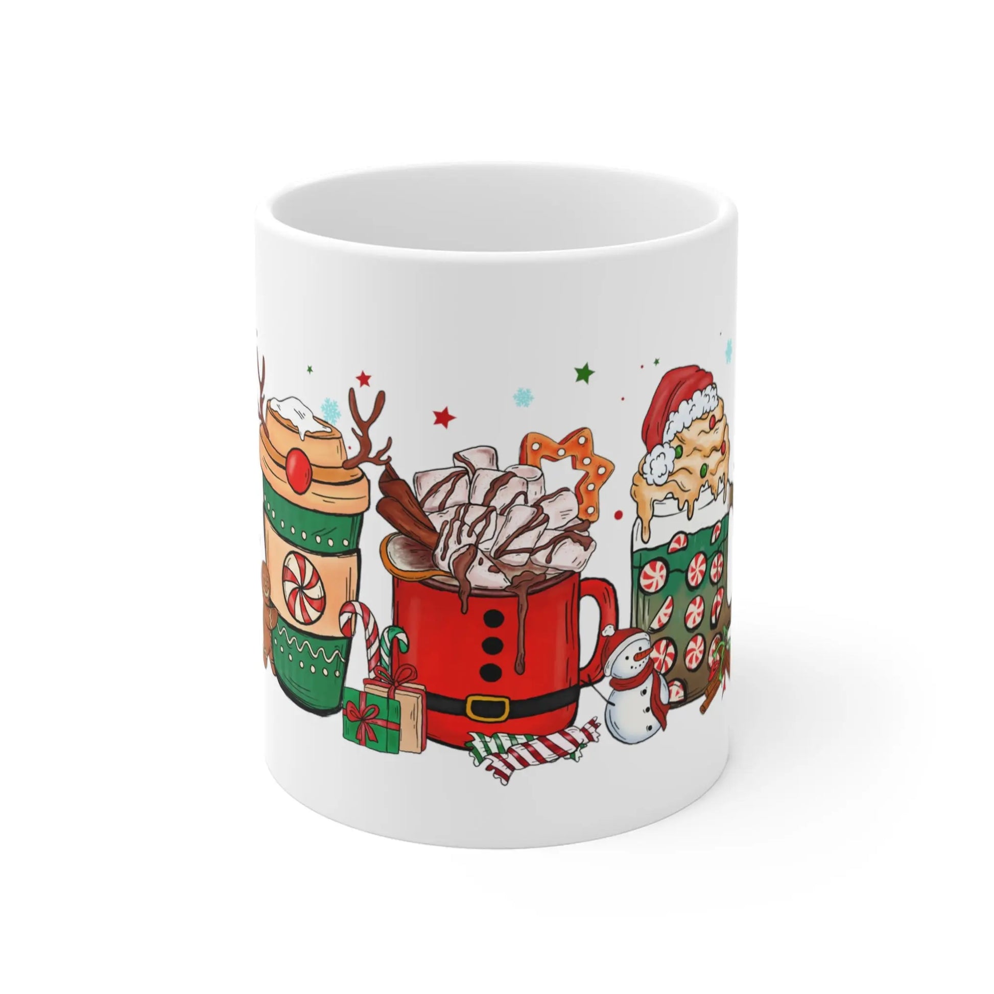 front side Personalised Christmas Mug Hot Choc Coffee Latte