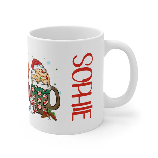 right side Personalised Christmas Mug Hot Choc Coffee Latte