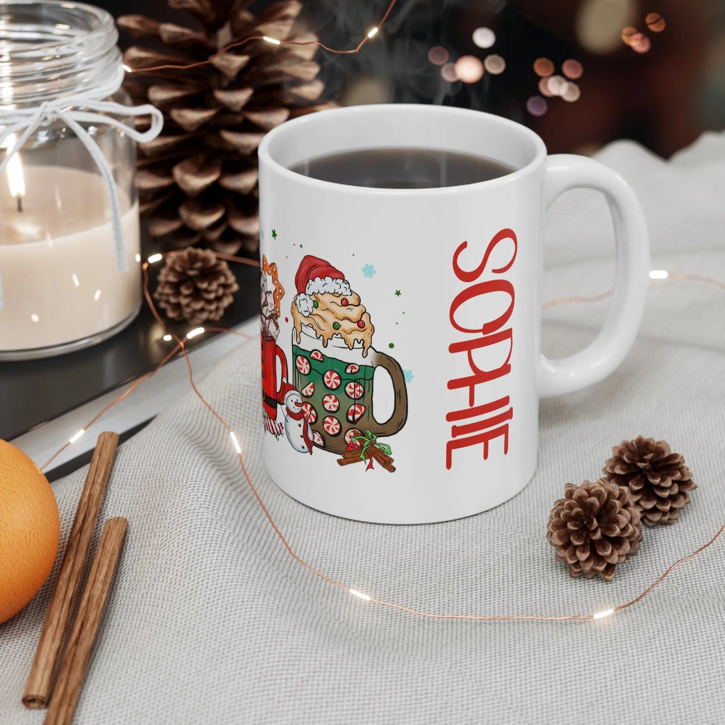 context Personalised Christmas Mug Hot Choc Coffee Latte