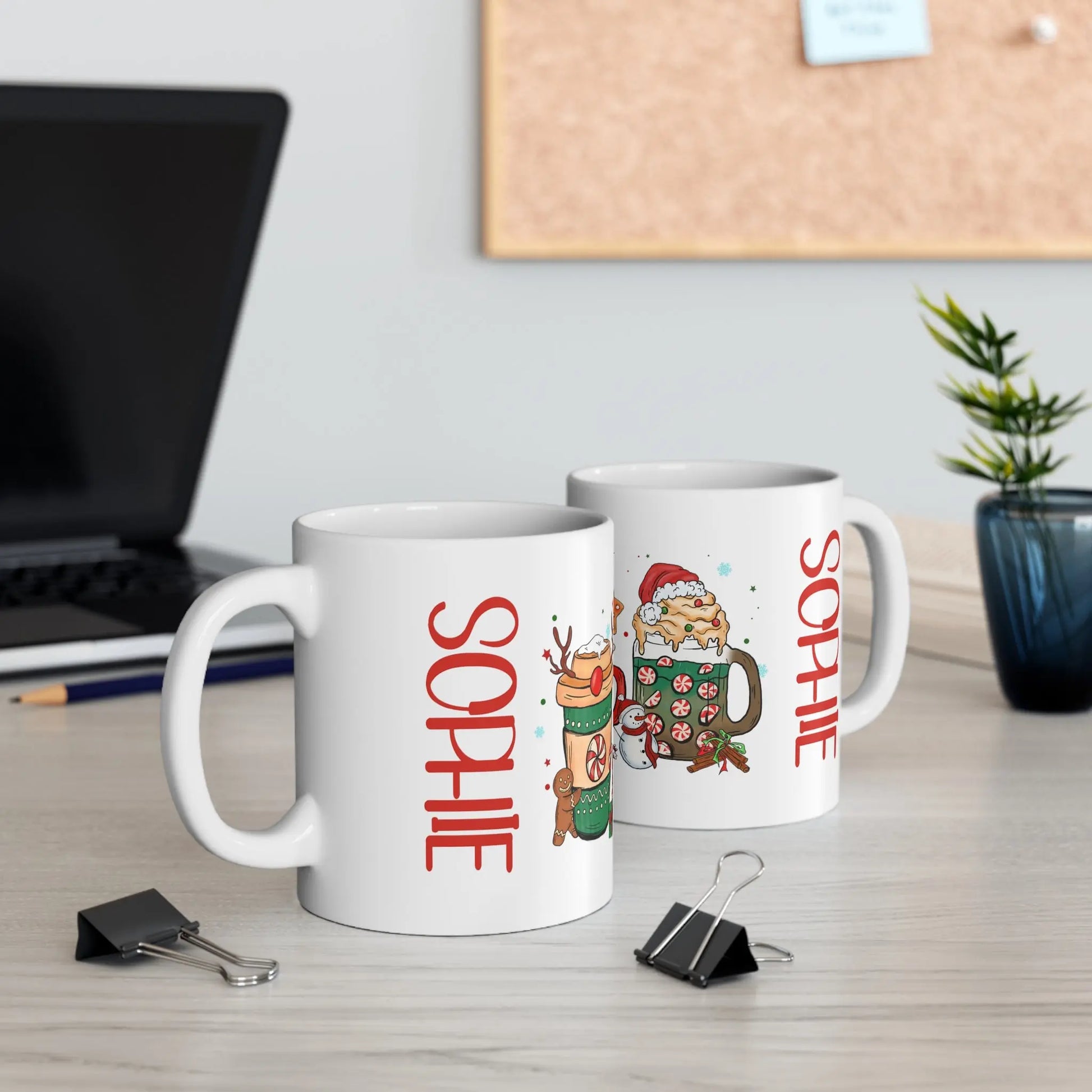 sides Personalised Christmas Mug Hot Choc Coffee Latte