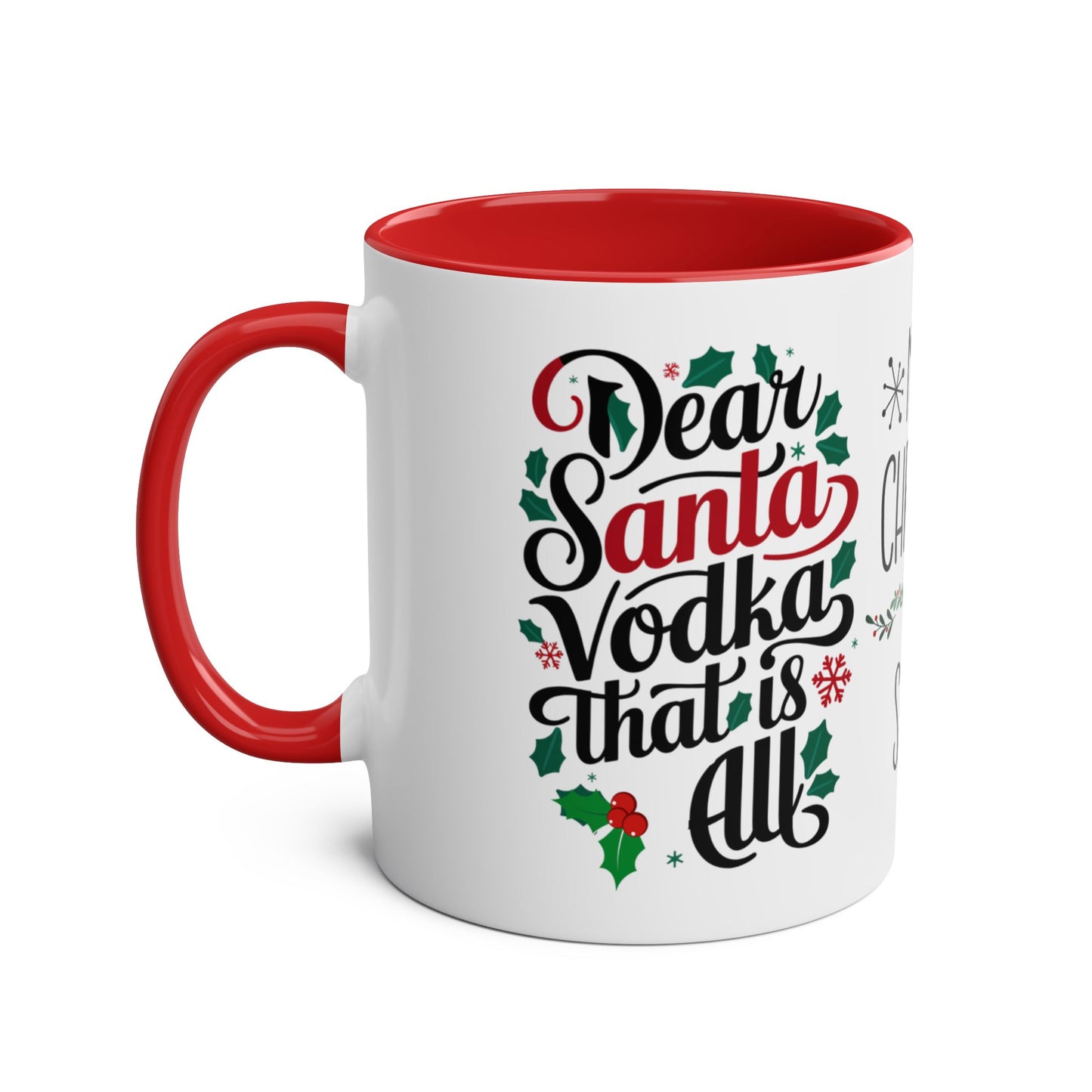 Left Personalised Christmas Mug Dear Santa Vodka That Is All