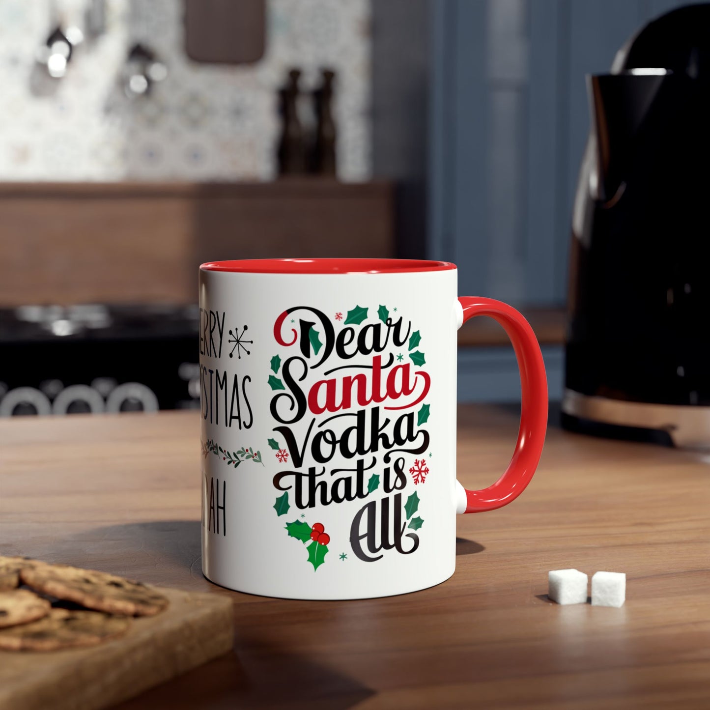 Context Personalised Christmas Mug Dear Santa Vodka That Is All