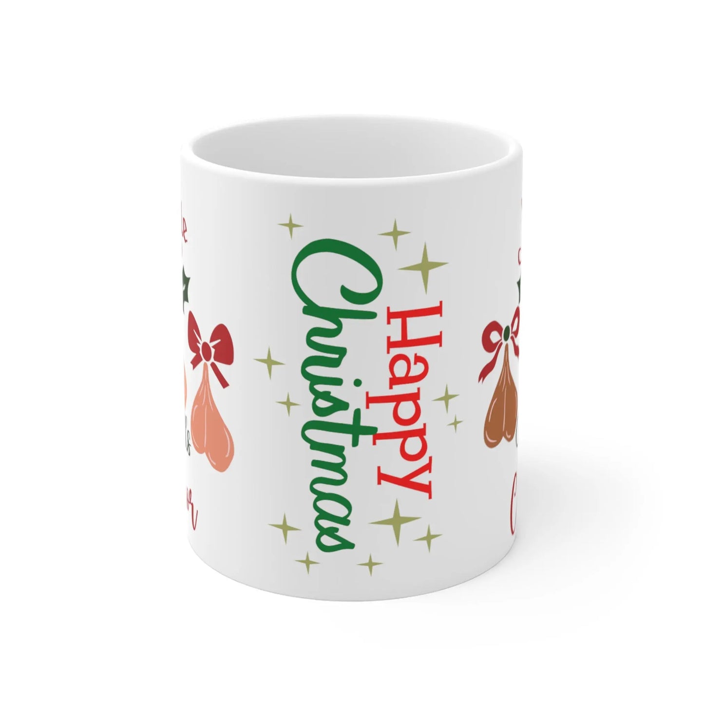 front side Personalised Christmas Mug Jingle Balls