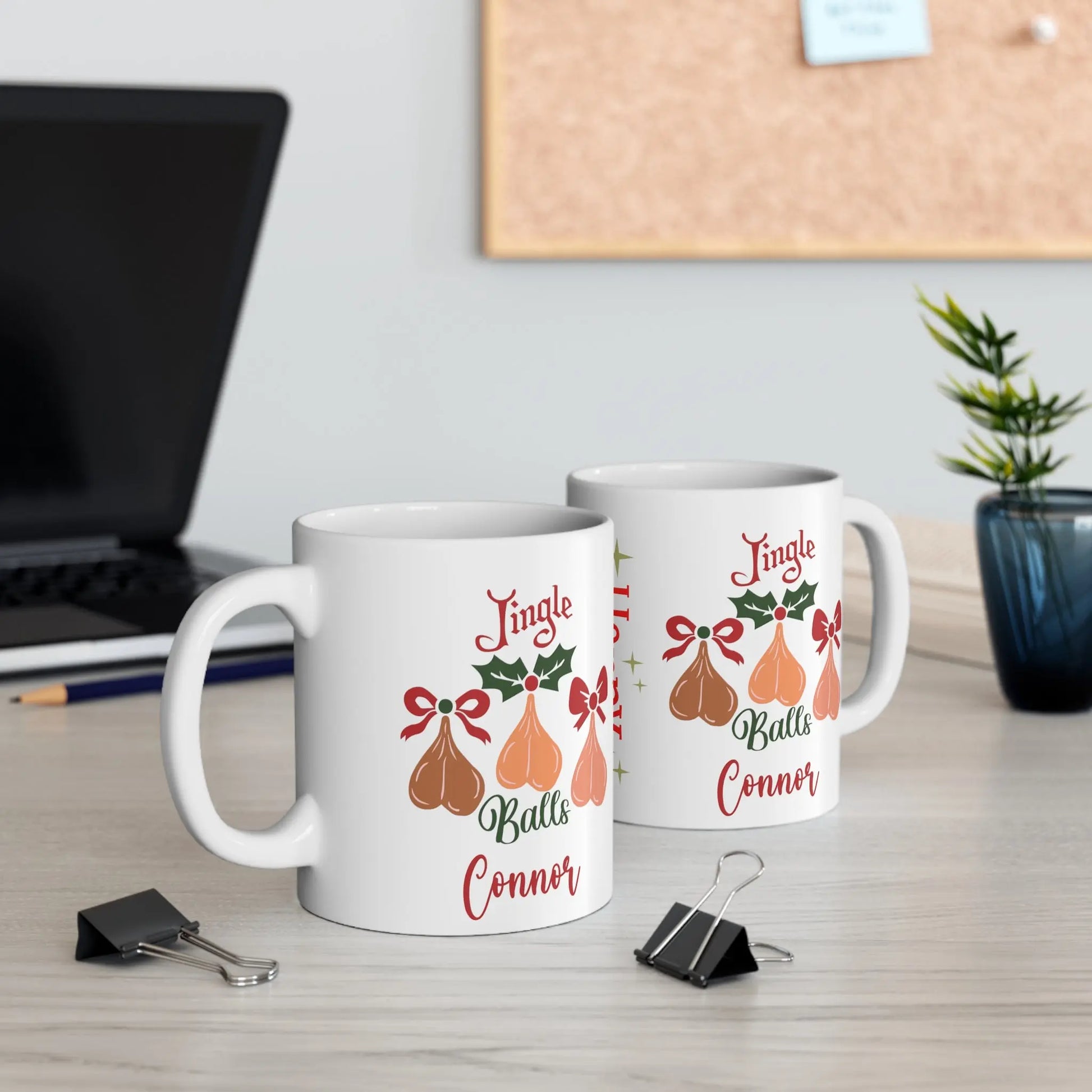 sides of Personalised Christmas Mug Jingle Balls